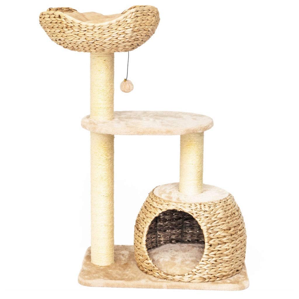 Arbre à chat design de 90cm avec panier pour un salon ordonné et un félin épanoui