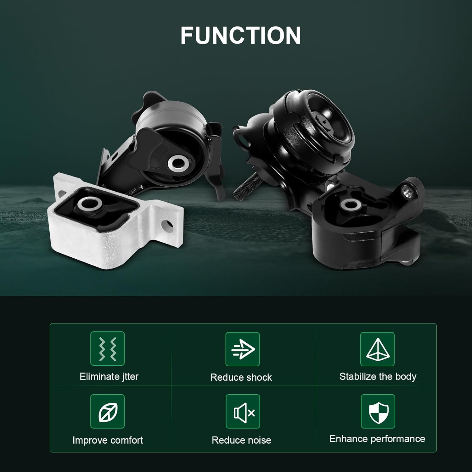 SCITOO Engine Mount Trans Mounts Set A6597 A4503 A4508 A4506 fit for Acura RSX 2002-2006 for Honda Civic Si 2002-2005 2.0L