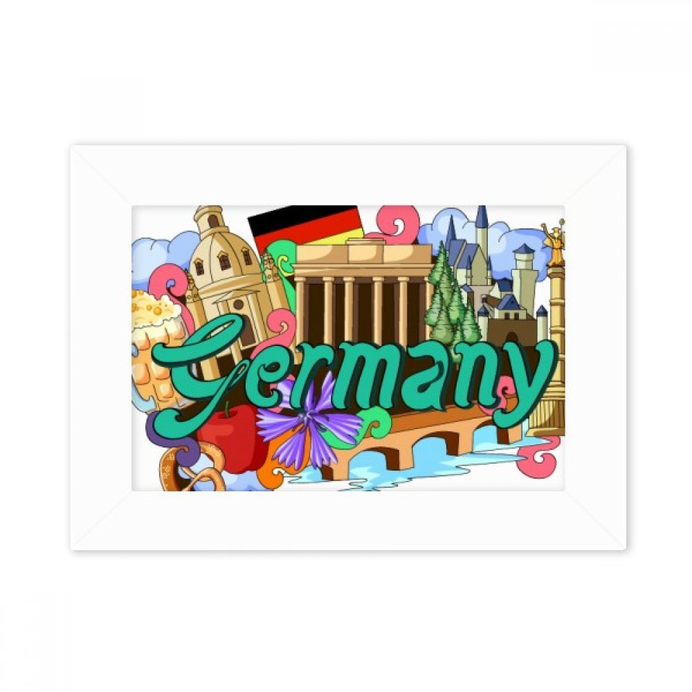 Cadre photo blanc anti-poussière motif château Allemagne pour sublimer vos images de bureau