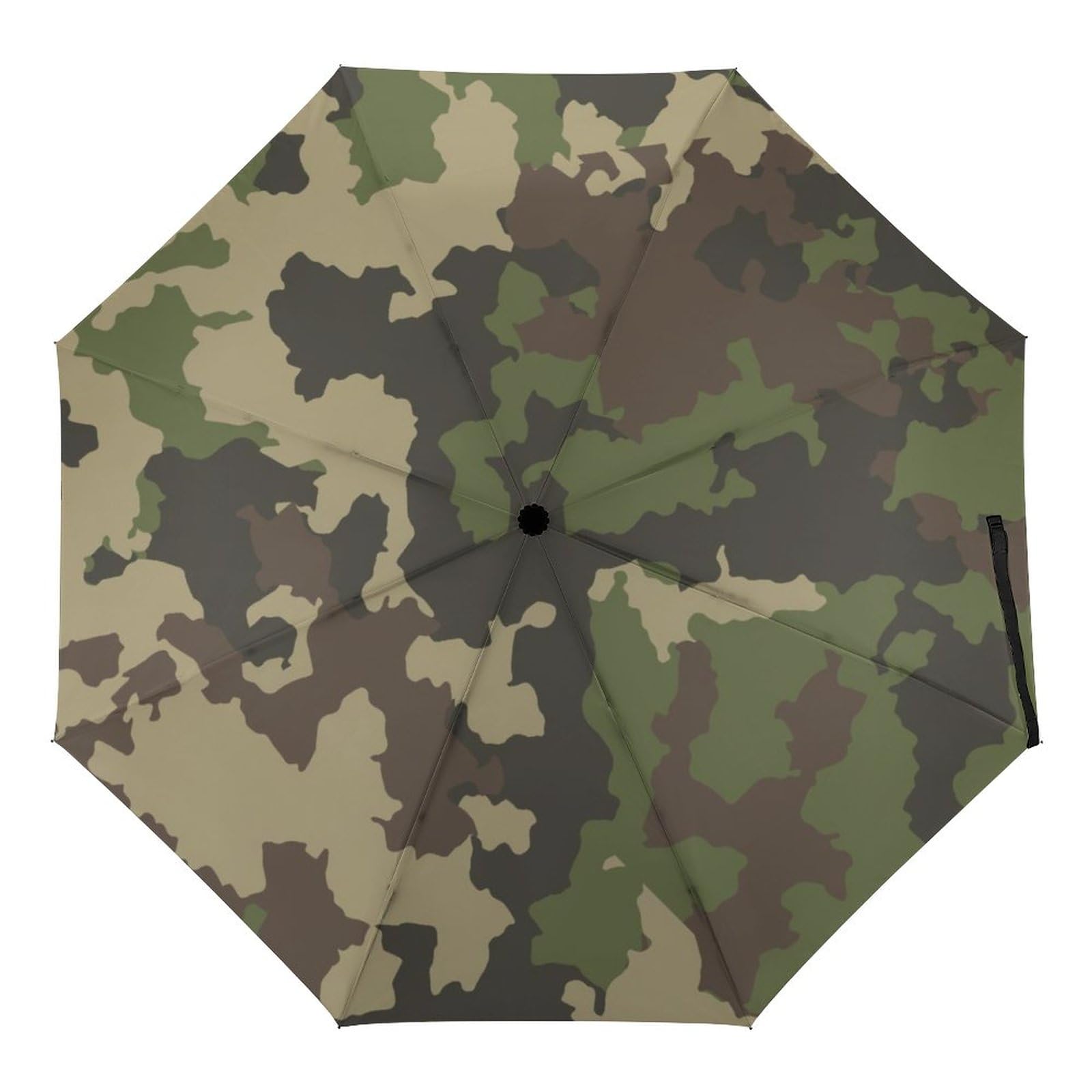 ORENZ Automatic Umbrella Green Camouflage Texture Folding Umbrellas Light Windproof Umbrellas Portable Travel Umbrella