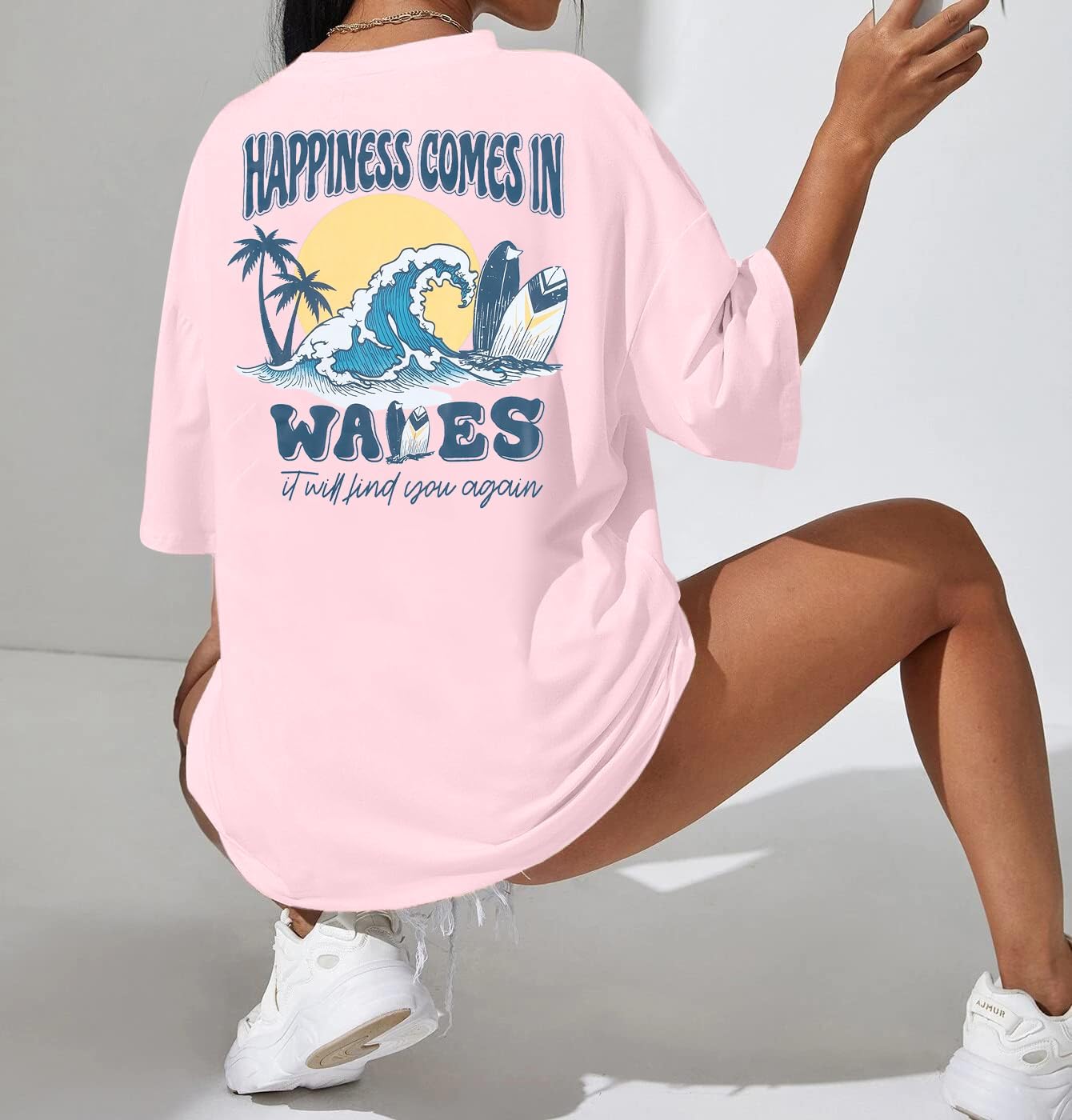 Graphic Tees Women Oversized T-Shirts: Summer Hawaiian Beach Tops Shirts Hawaii Tropical Beachy Short Sleeve Outfit - Image 4