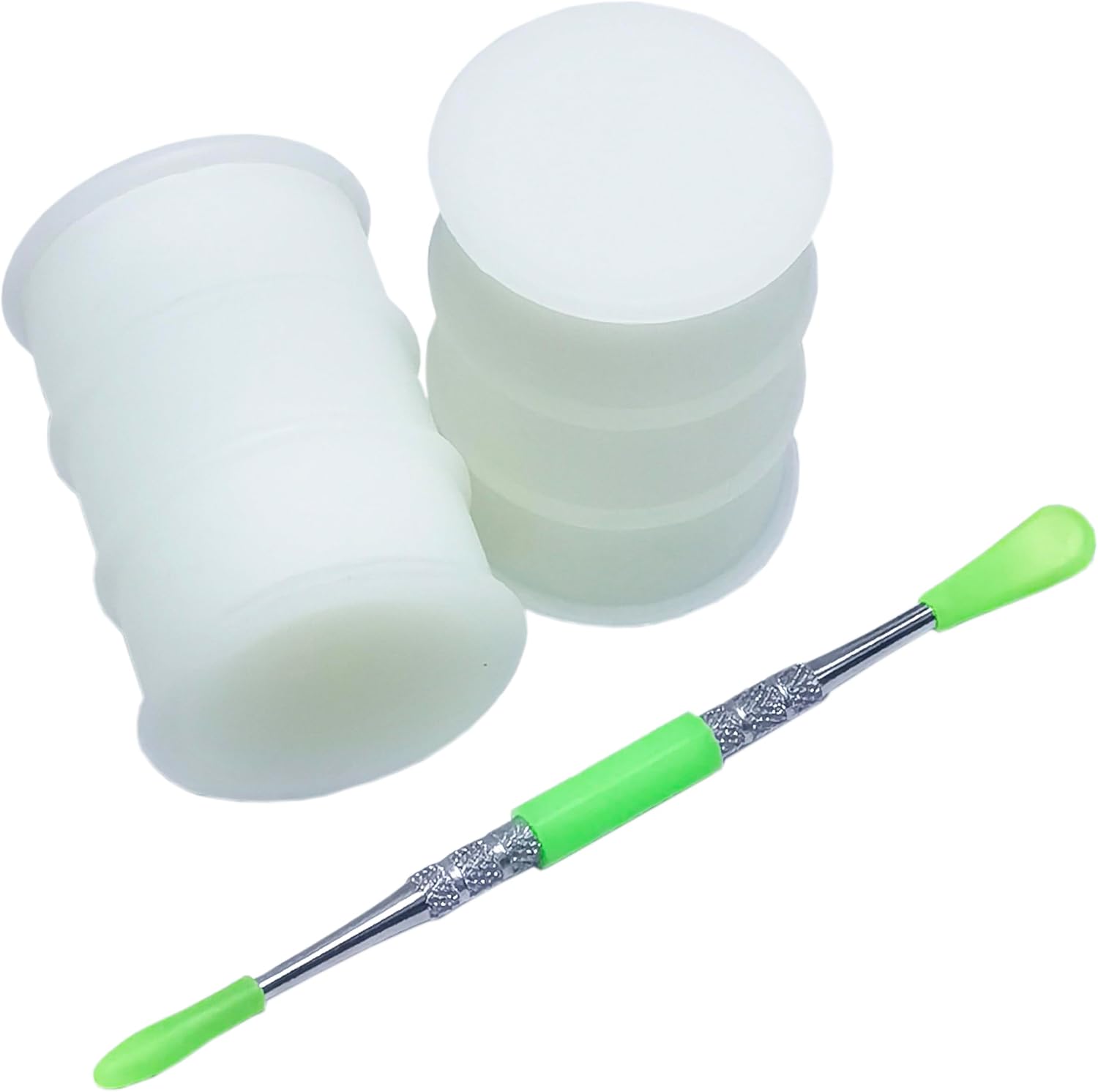 26ml Silicone Wax Concentrate Containers Barrel Non-stick Jars with Carving Tool (Glow In The Dark)