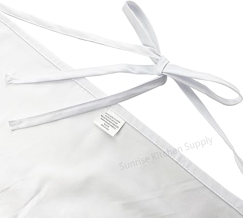 Miniatura 3 de Sunrise Kitchen Supply Delantal blanco medio bistro, 19 pulgadas de largo por 27 pulgadas de ancho