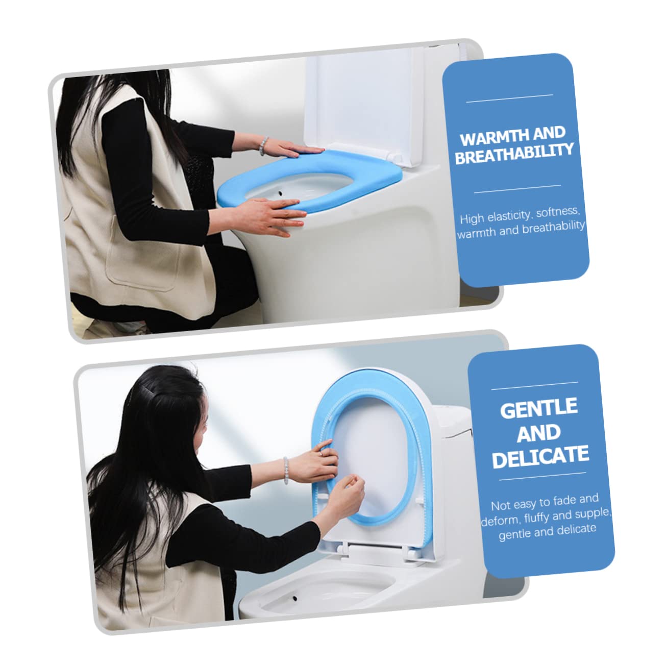 SOESFOUFU Thickened Design Toilet Seat Covers 8pcs Comfortable Easy to Use Waterproof Disposable for Adults