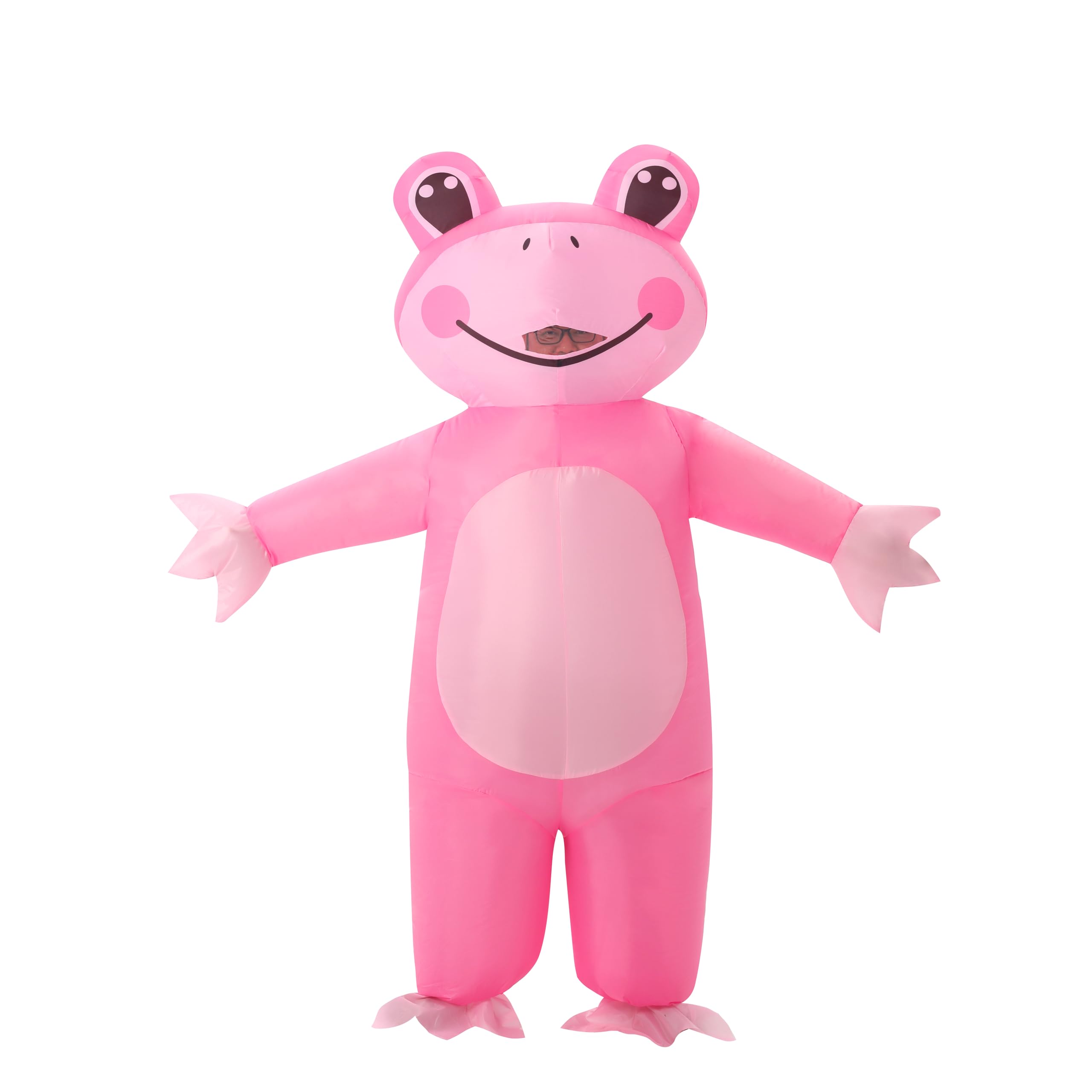 Inflatable Frog Costume Blow Up Frog Inflatable Costume Adult For Party Cosplay Halloween (Pink)