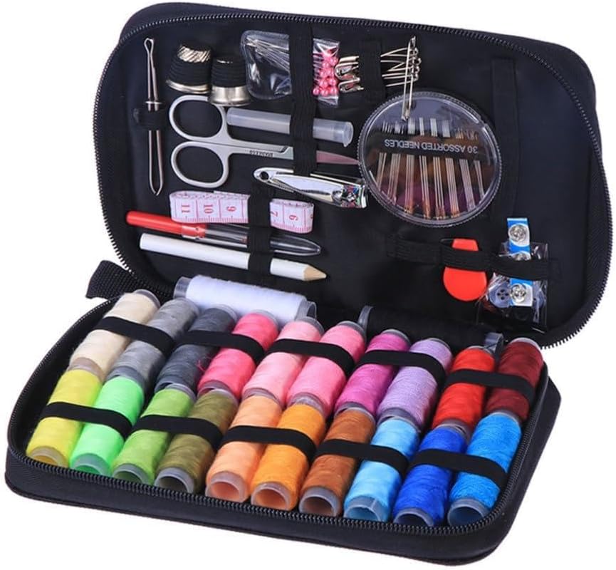 Sewing Kit Bundle with Scissors, Thread, Needles, and Tape Measure
