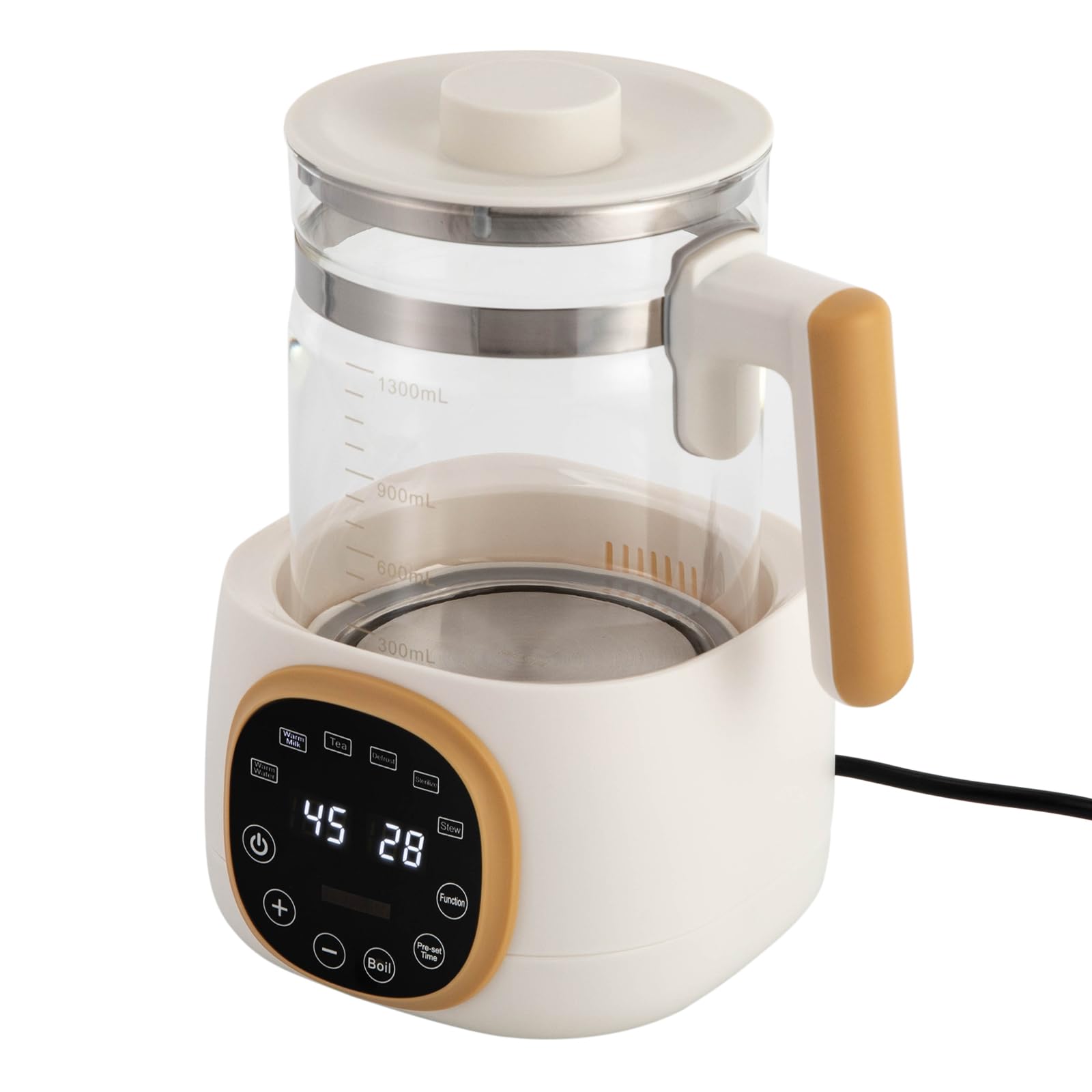 Chauffe-biberon électrique pour bébé 1,3 l - Avec télécommande et thermostat - Grande capacité - Durée de maintien au chaud 72 h - Pour lait et nourriture pour bébé