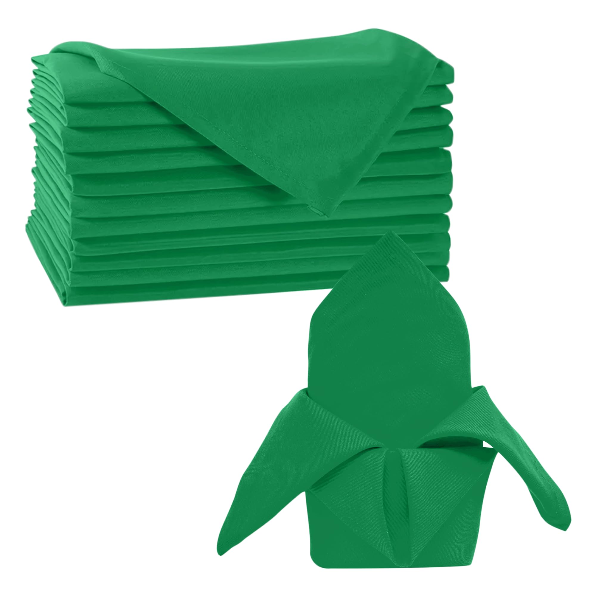 Trimming Shop 20 x 20 Inch Emerald Green Cloth Napkins 100% Polyester 20pcs โ image 1
