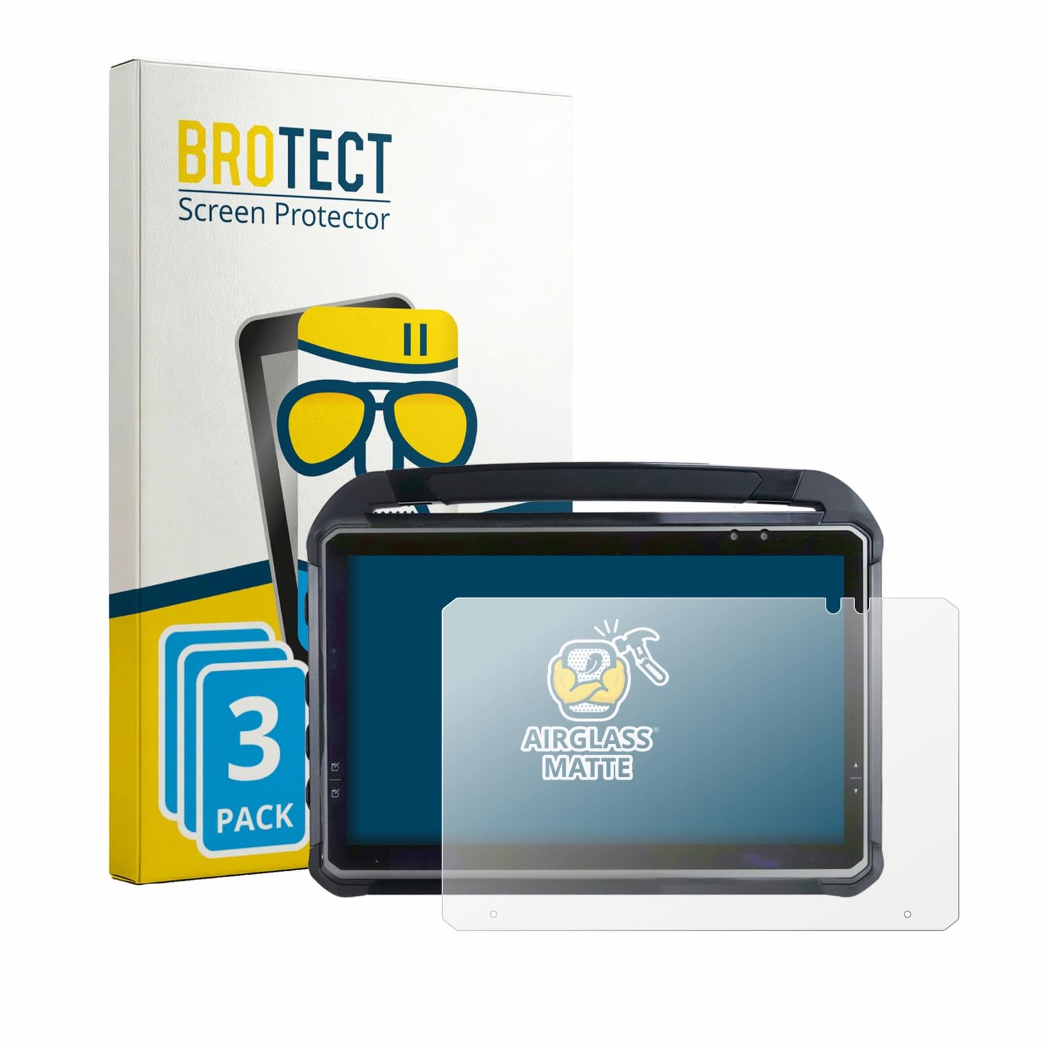 brotect 3 Pezzi Pellicola Vetro per DT Research DT312RP | Opaca Protezione Schermo Made in Germany, Anti-Riflesso Durezza 9H Anti-Graffio