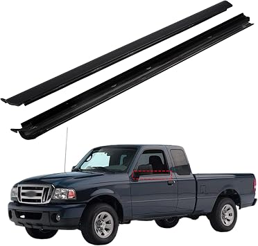 Window Molding Trim Weatherstrip Compatible with Ford Vehicle 1999-2011 Ranger, Car Outer Door Window Channel Run Weatherstrip, Replace#6L5Z-1021452-AA, 6L5Z-1021453-AA - Easy Install Seal
