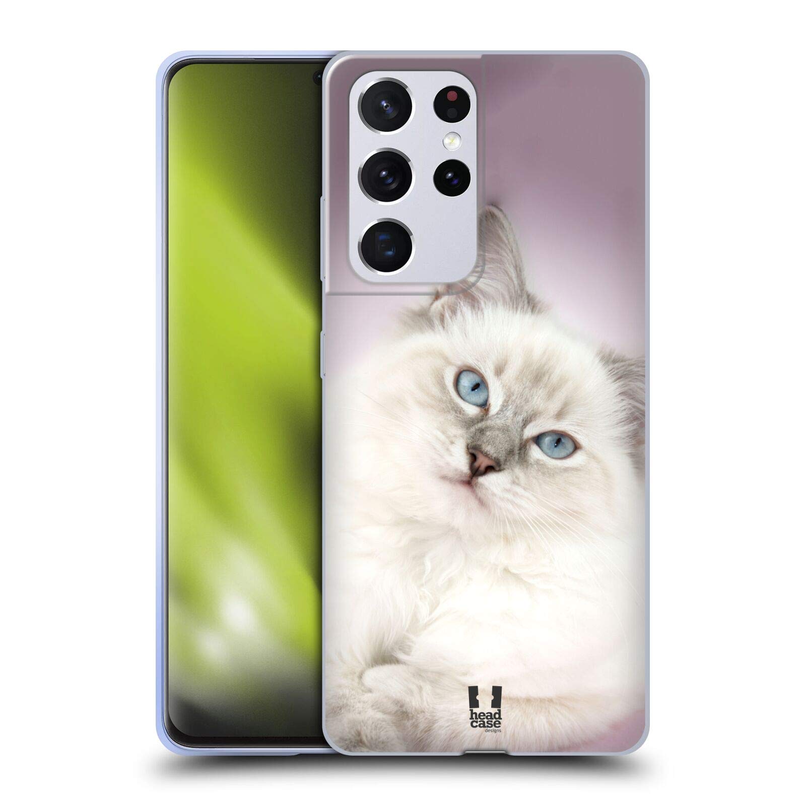 Head Case Designs White Ragdoll Cat Popular Cat Breeds Soft Gel Case Compatible with Samsung Galaxy S21 Ultra 5G
