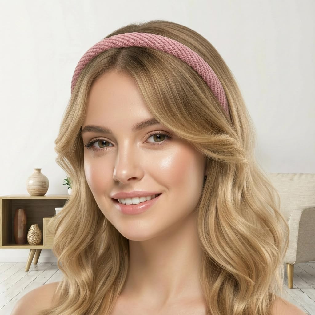 6 Pcs Headbands for Women Thin Solid Color Hairbands Non Slip Knitted Headband Cute Head Bands for Women’s Hair Fashion Hair Accessories - Image 7