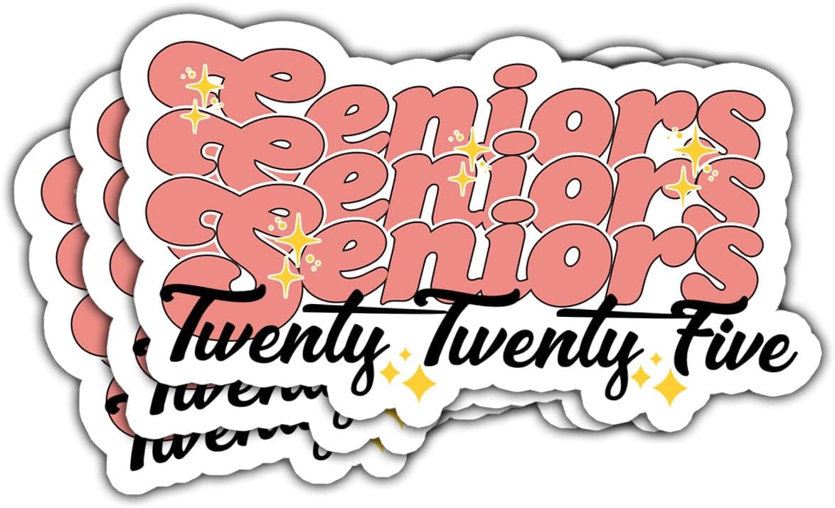 3 Pcs Senior 2025 Stickers, Senior Stickers, Senior Car Decorations Class of 2025, Senior Year 2025 – Stickers for Laptop Water Bottle Phone Car Window Helmet Vinyl Stickers 3 Inches (Senior 2)