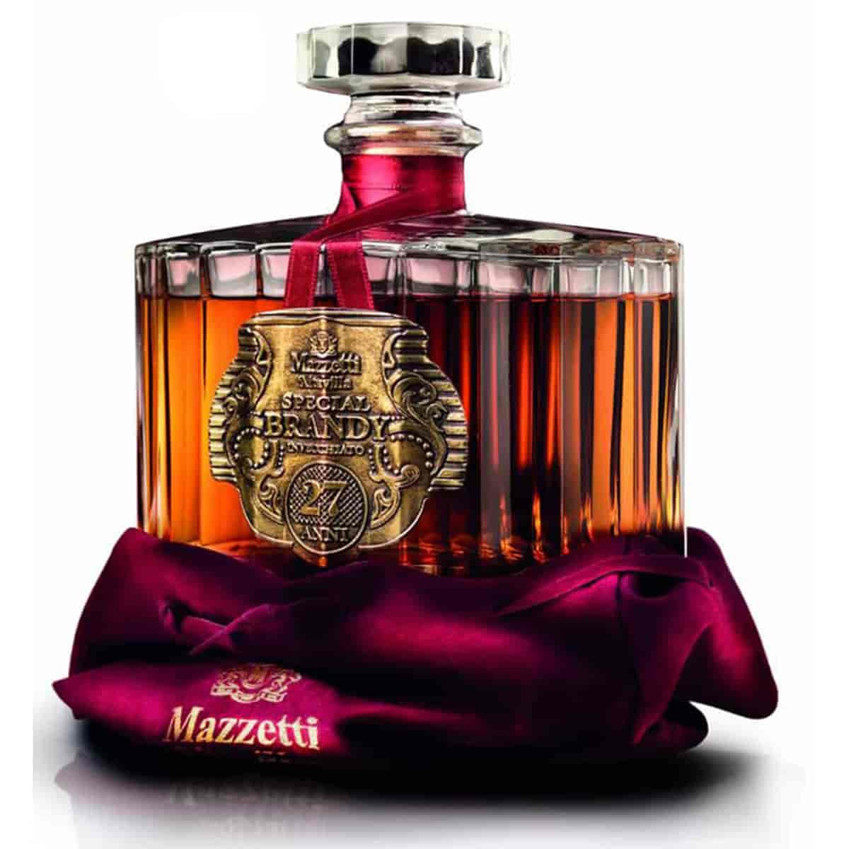 Mazzetti d’Altavilla Brandy Special Invecchiato 27 Anni – 27 Jahre gereift | Edler italienischer Weinbrand aus dem Piemont | 43% Vol. | 0,7 L Einwegflasche | Limitierte Premium Abfüllung