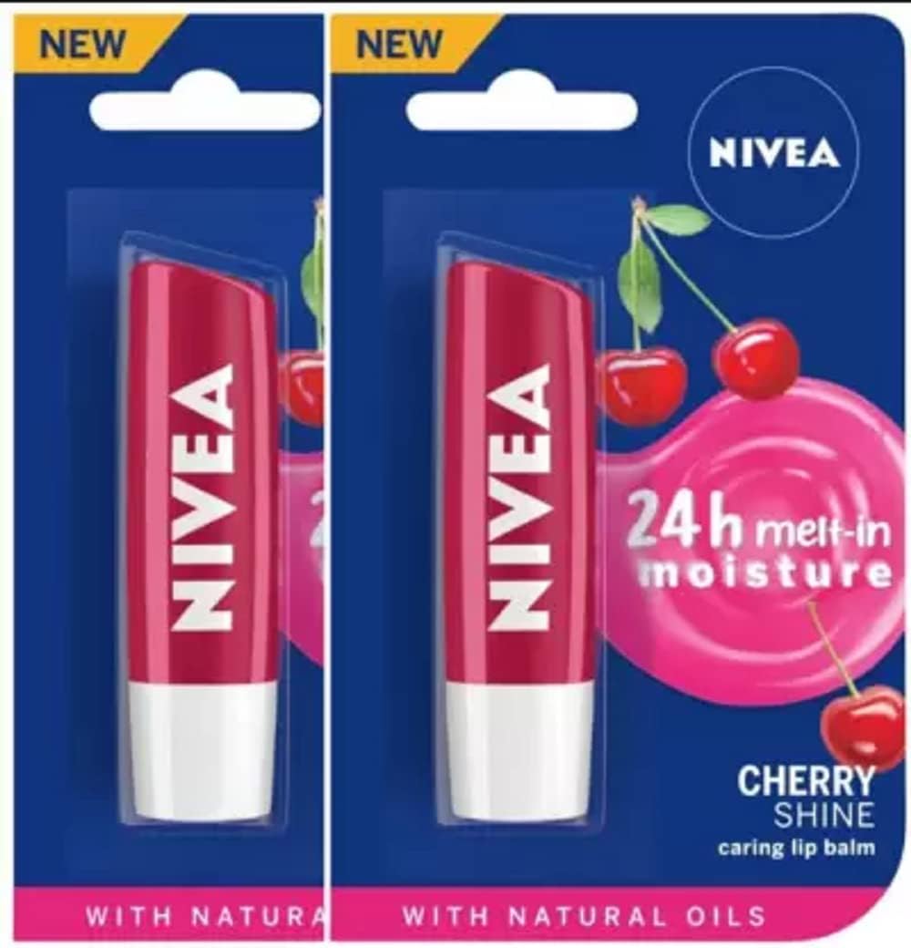 Cherry Fruity Shine Lip Balm Cherry,4.8 g (Pack of 2)