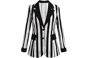 Sophisticated Black and White Striped Jacket for Women: Chic Work and Casual Wear