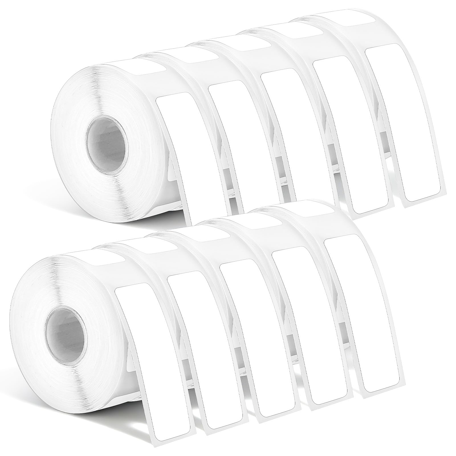 View 1 of 10 Rolls D30 Labels, 1600pcs 12x40mm Label Tape White Thermal Labels Printer Sticker Paper, Self-Adhesive Waterproof Laminated Stickers for Office Household Supplies
