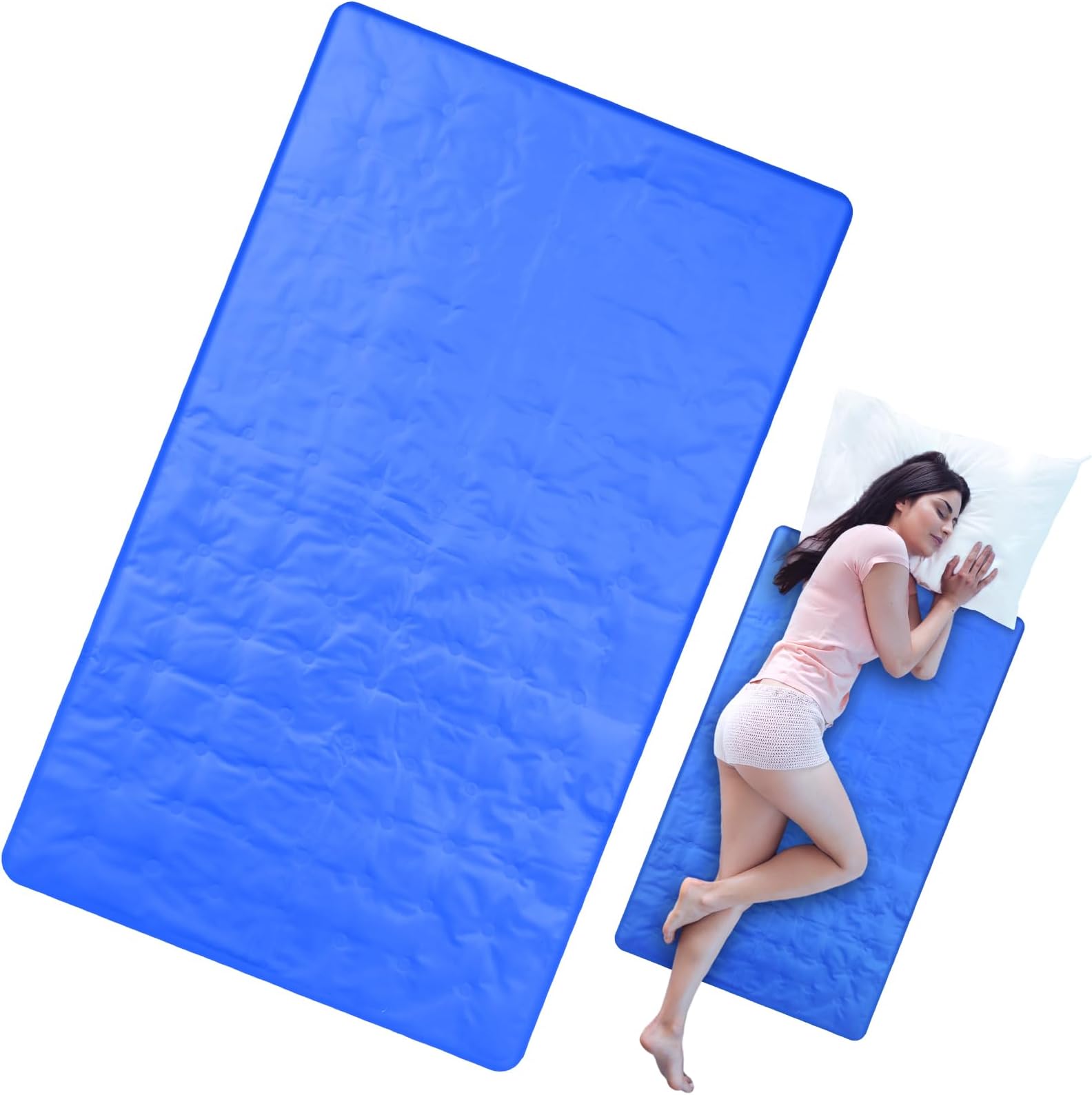 Drydiet Cooling Pad Mat for Bed Cooling Mattress Pad Gel for Sleep, Summer Hot Flashes, Adult, Pets, No Water or Electricity Required(Plain,48 x 28 Inch,Blue)