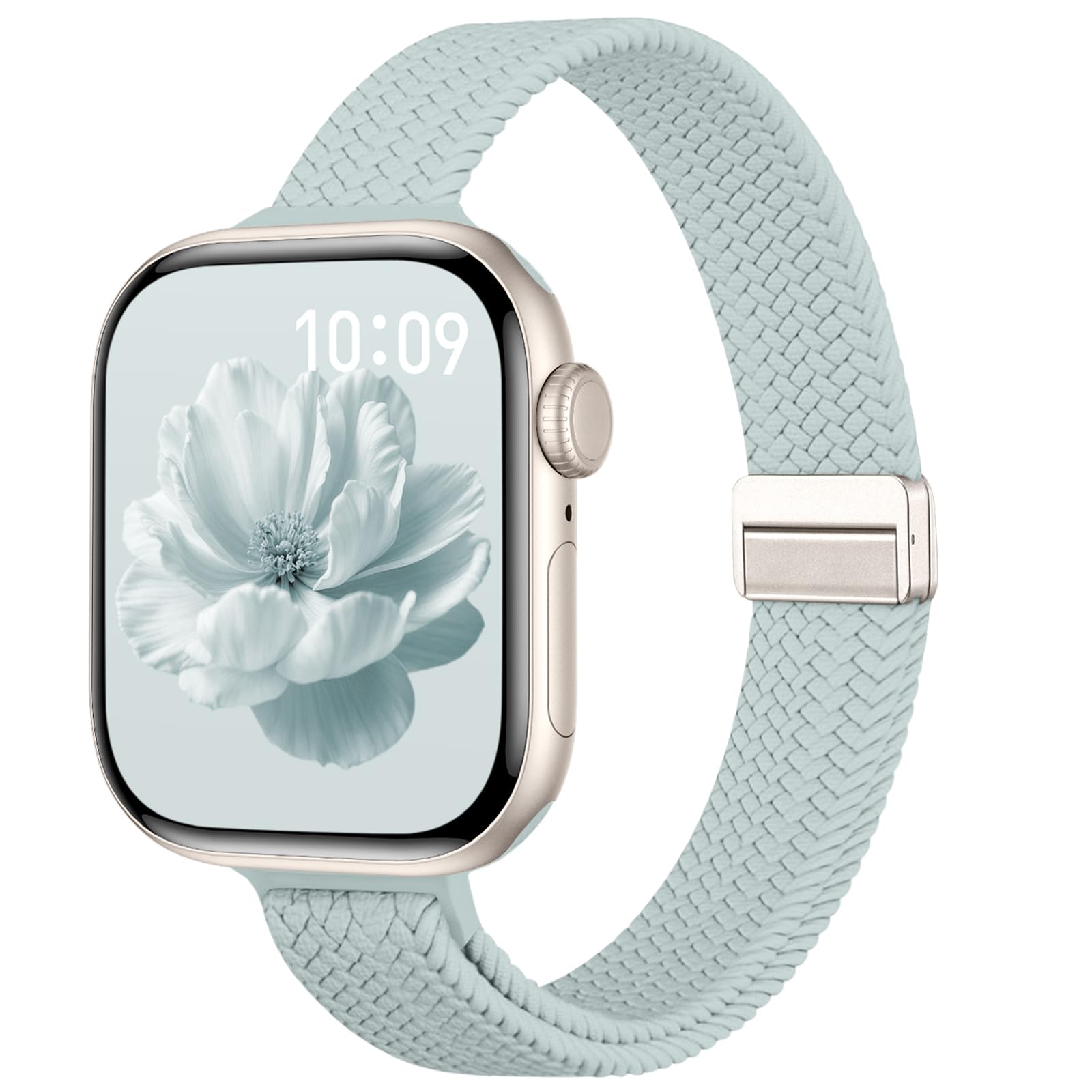 Slim Stretchy Band Compatible with Apple Watch Bands 40mm 41mm 42mm 38mm 44mm 45mm 46mm Women Men, Thin Elastic Nylon Sport Braided Solo Loop Magnetic Strap for iWatch Series 11 10 9 8 7 6 5 4 3 SE 2 — view 17