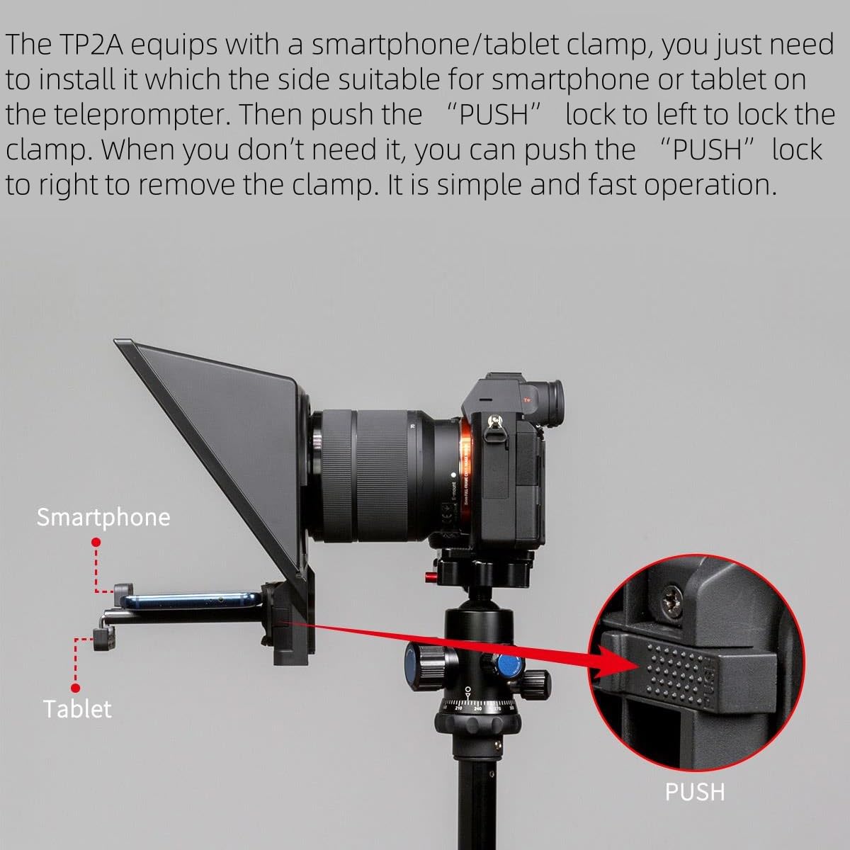 Amazon | FEELWORLD TP2A ポータブル8インチテレプロンプターは、最大8