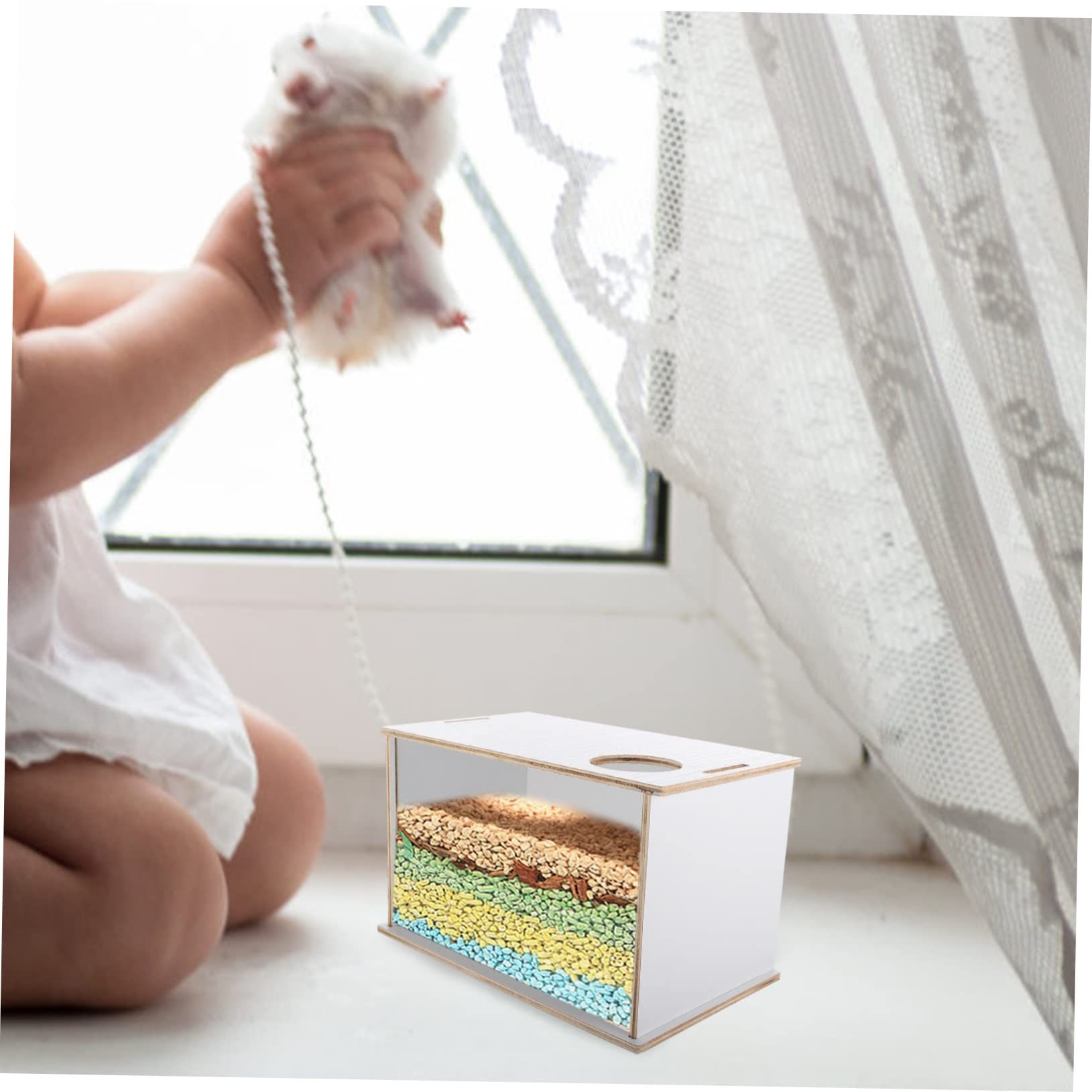 BESTonZON Multifunktions Sandbadebox für Hamster und Kleintiere, Weiß