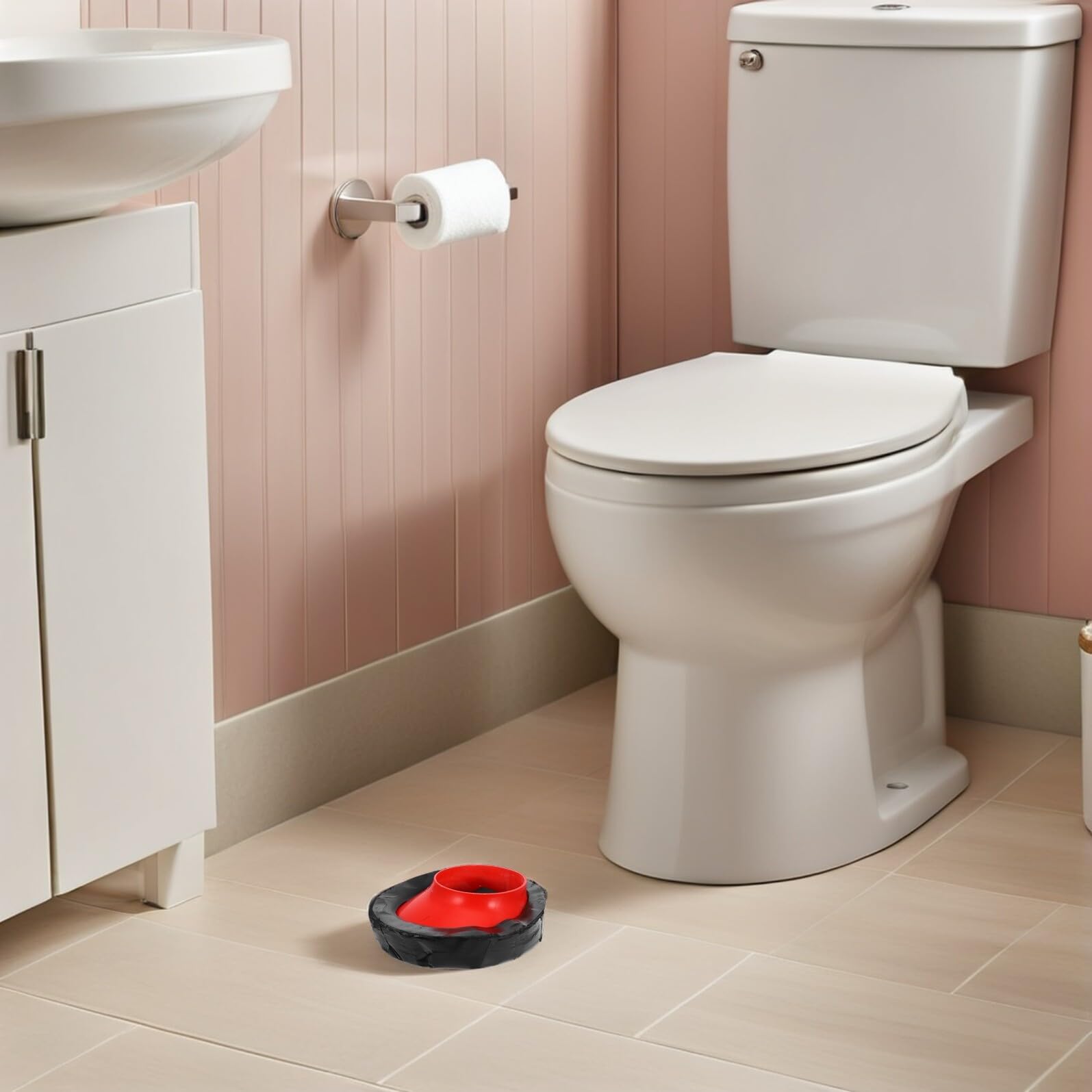 Flangia di Spostamento Wc in Abs e Gomma 2 Pezzi, Guarnizione