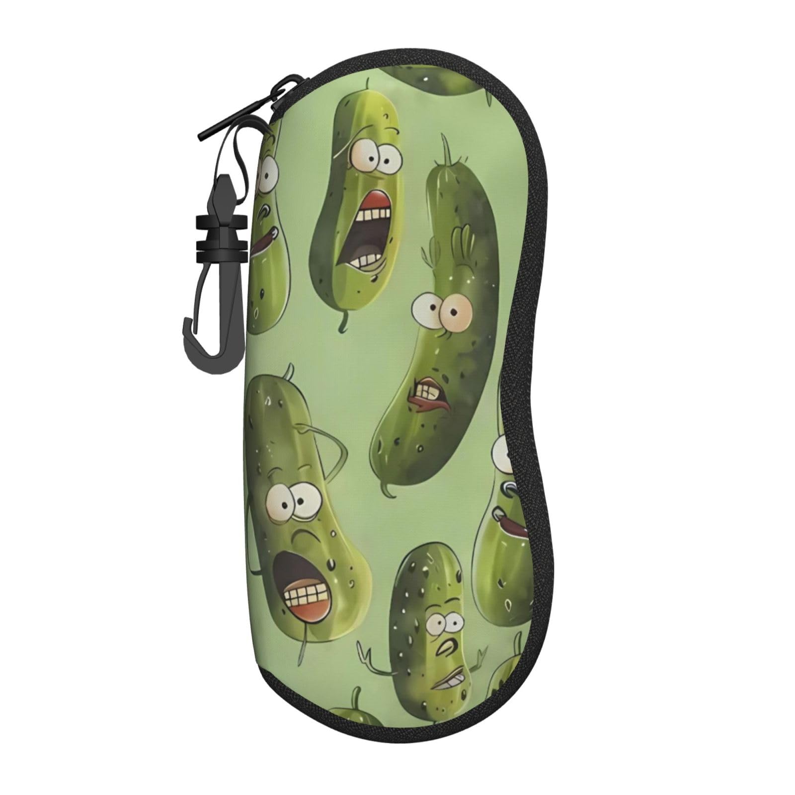 YUAOEUR Pickle Glasses Case Eyeglass Sunglasses Pouch Neoprene Soft Bag with Zippered for Men Women Durable Portable