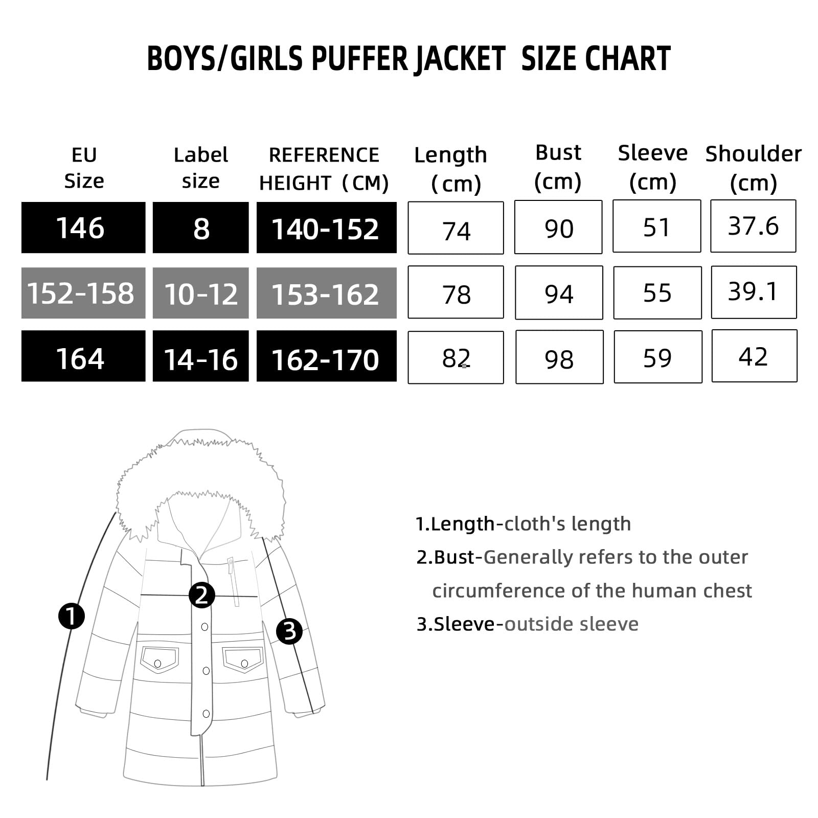 MEILONGER Garçons Filles hiver vestes doudounes enfants Ski vestes à capuche doudoune épais dchneesuit manteau coupe - vent et imperméable