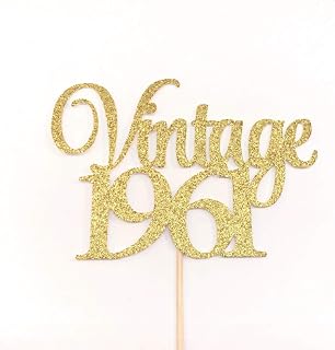 Atelier Elegance Vintage 1961 Cake Topper, 60th Birthday Cake Topper, 60th Anniversary Topper, 60