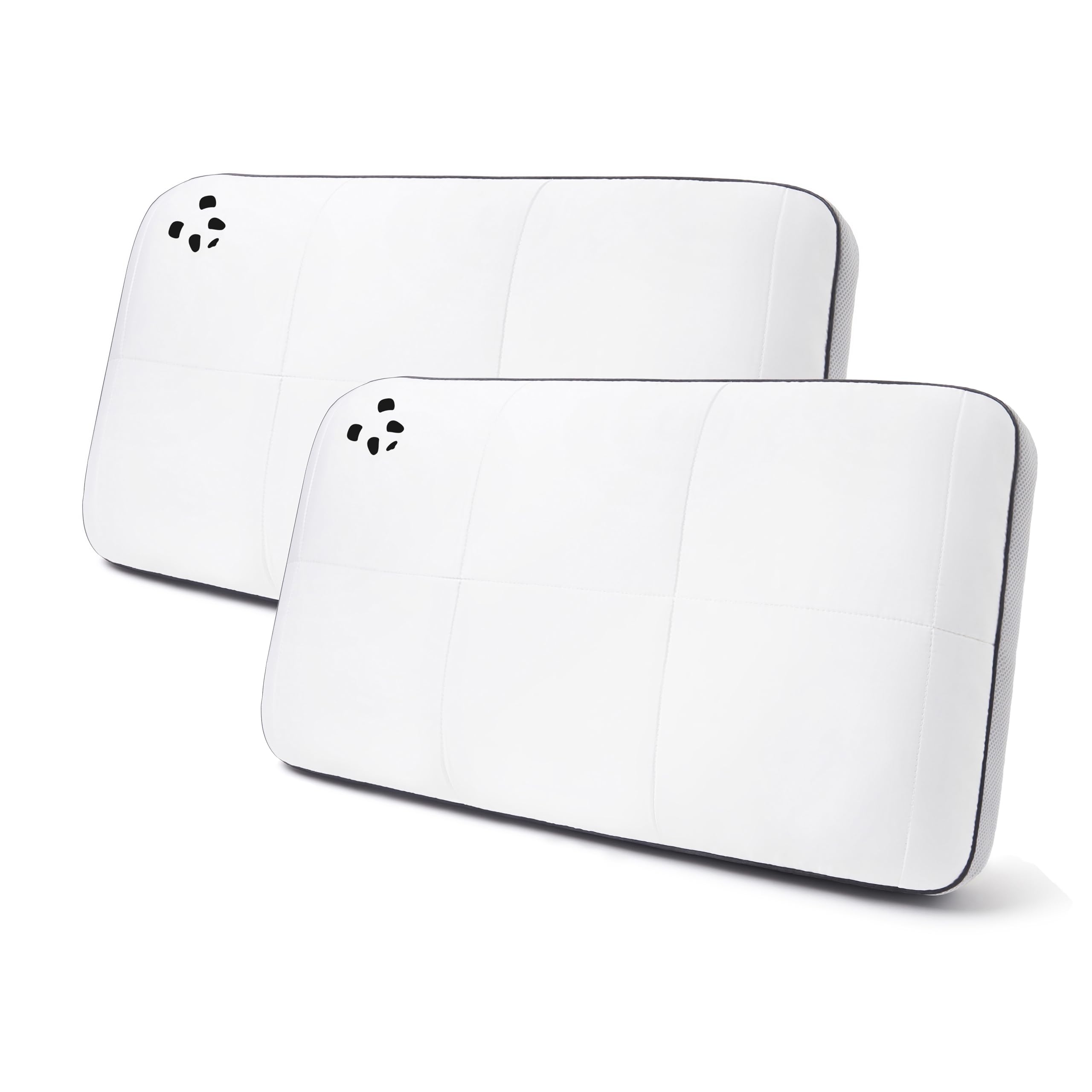 Panda Hybrid Bamboo Pillow Bundle | Soft, Breathable Bamboo Cover, Orthopaedic Grade Memory Foam, 10-Year Guarantee (Hybrid Pillow 2-Pack Bundle) | 70 x 40 x 13cm