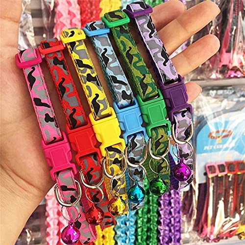 Image of RvPaws Adjustable Pet Collar Bell Small Pet Cat Dog Puppy Colorful Collars (1Pcs Pink Color)