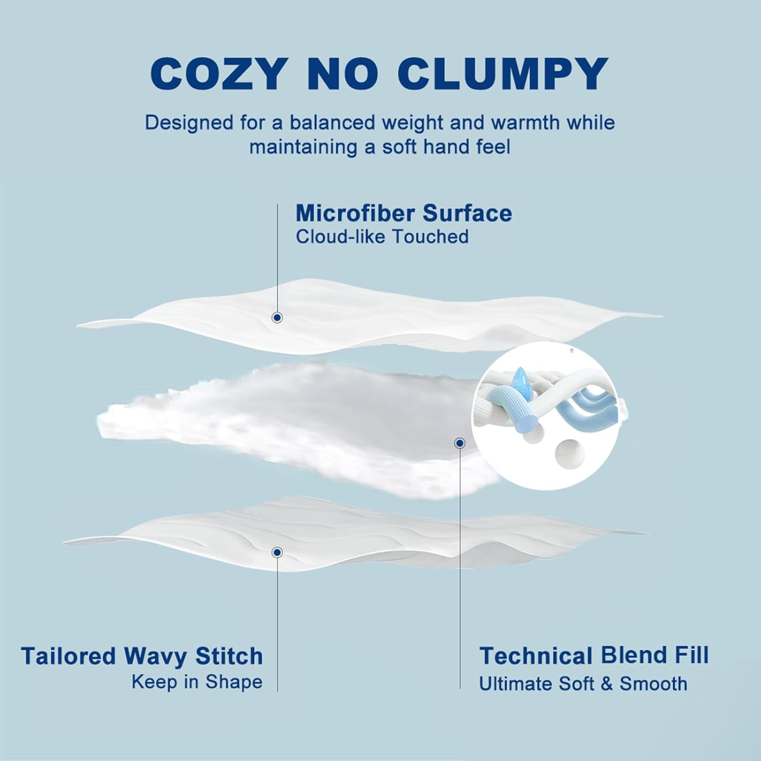 Lightweight Comforter Cooling White, All Season Duvet Insert Breathable Twin Size Summer Bedding, Soft Microfiber Cool Down Alternative Quilt with Corner Tabs, 64x88 inch - Image 2