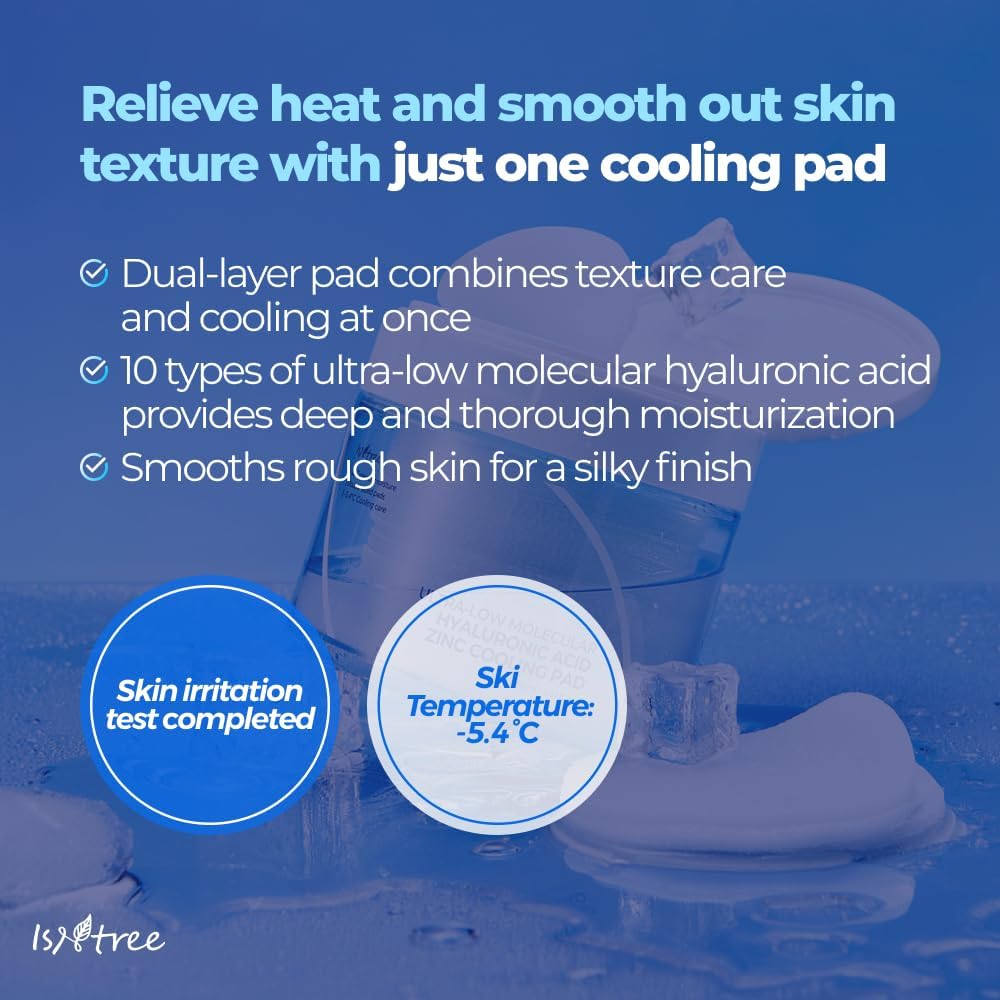 ISNTREE Ultra-Low Molecular Hyaluronic Acid Zinc Cooling Toner Pad (60 Pads) - Image 3