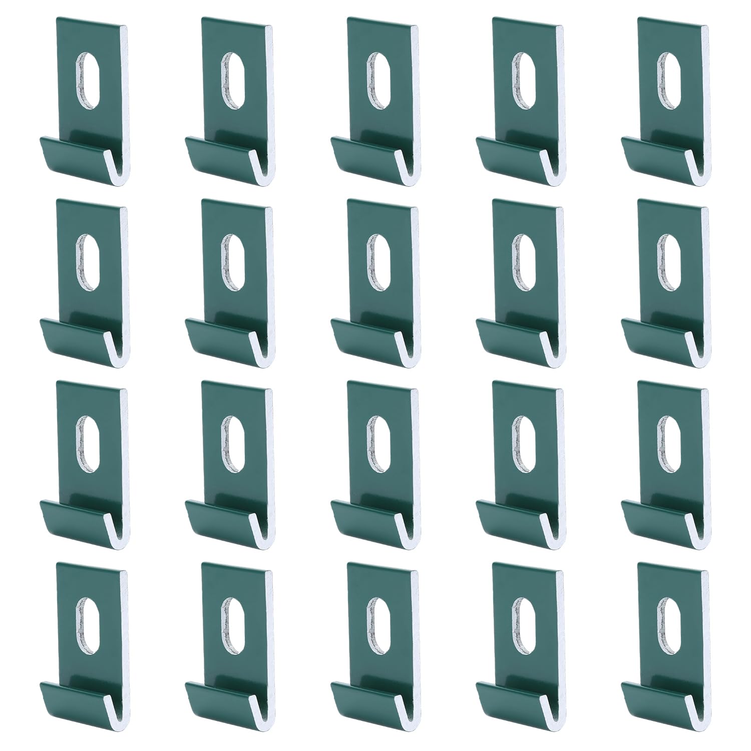 Base Clips Hook Fixings Attaches, 1.3x0.8 Inch Aluminum Greenhouse Fixing Clips for Most Greenhouses (Green*20Pcs)