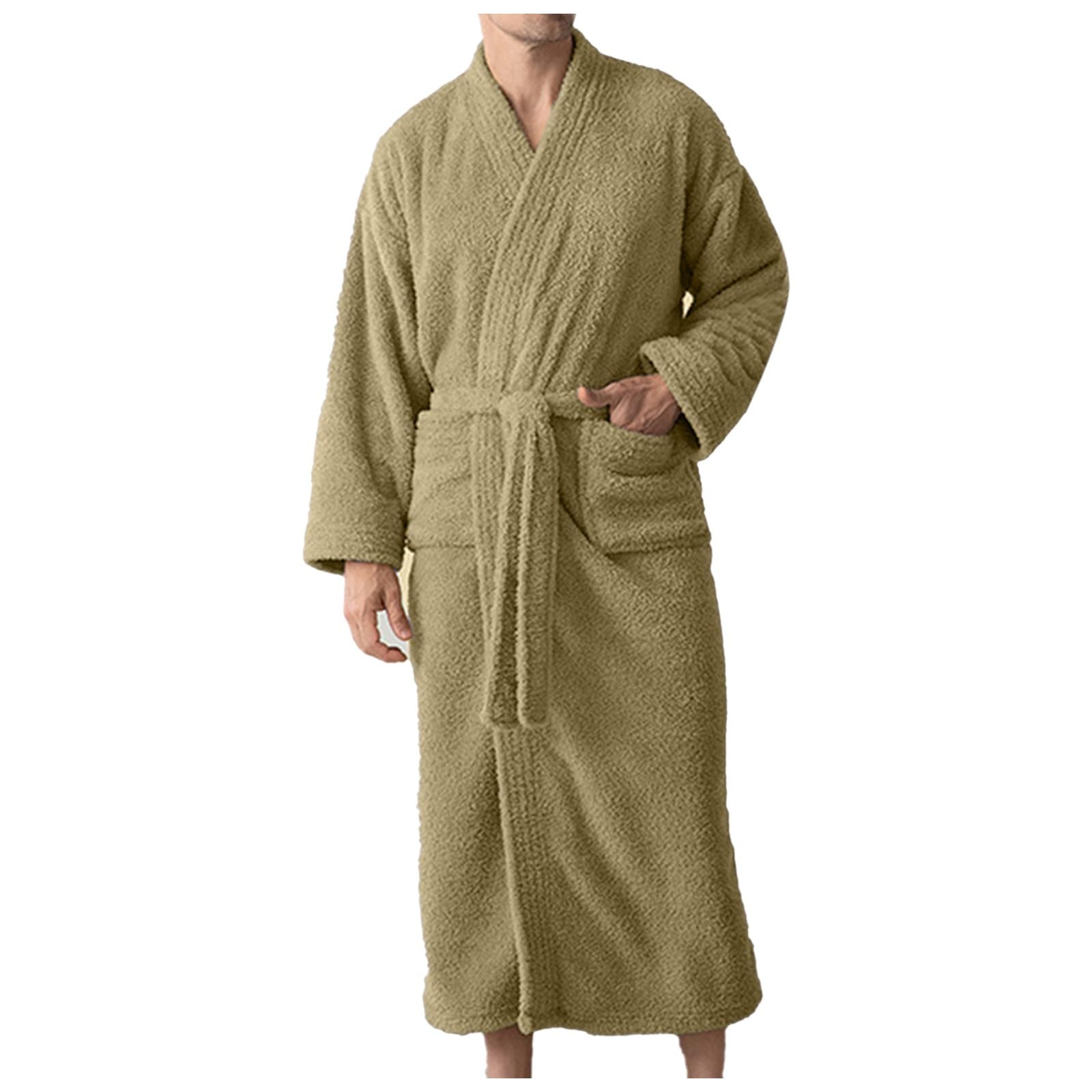 Générique Peignoir de Bain Homme Robe de Chambre Chemise de Nuit pour Homme, Peignoir à col Kimono, vêtements d'intérieur