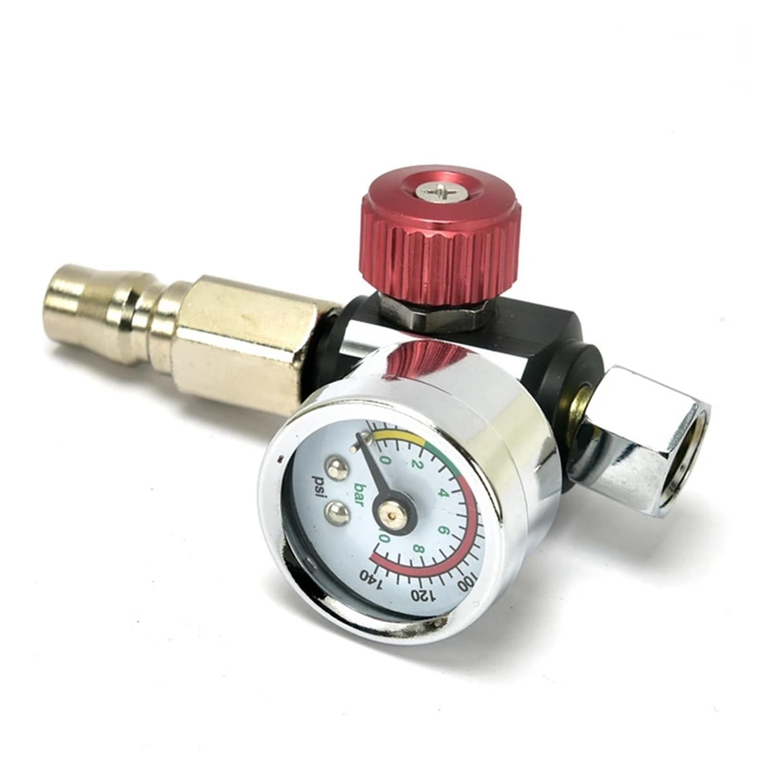 Regolazione della pressione pneumatica Valvola regolatrice del compressore d'aria con manometro, for un controllo preciso negli utensili pneumatici/aerostatici(Red)