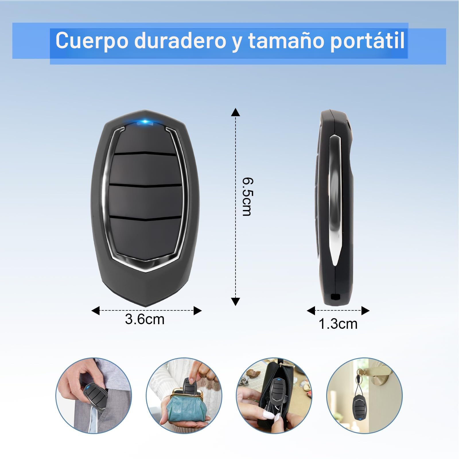 433,92MHz Mando Garaje Universal,3 Unidades de Mando a Distancia para MOTORLINE Falk MX4SP MXS4SP MX5SP RCM DSM,4 Canales Clonador Mando Garaje Inalámbrico