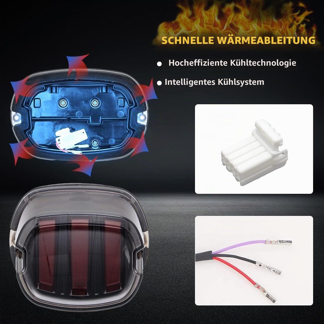Motorrad LED Rücklicht Eagle Claw Bremslichter integriert für Sportster Fatboy Heritage Softail XL FLHR FLHRCI FXD