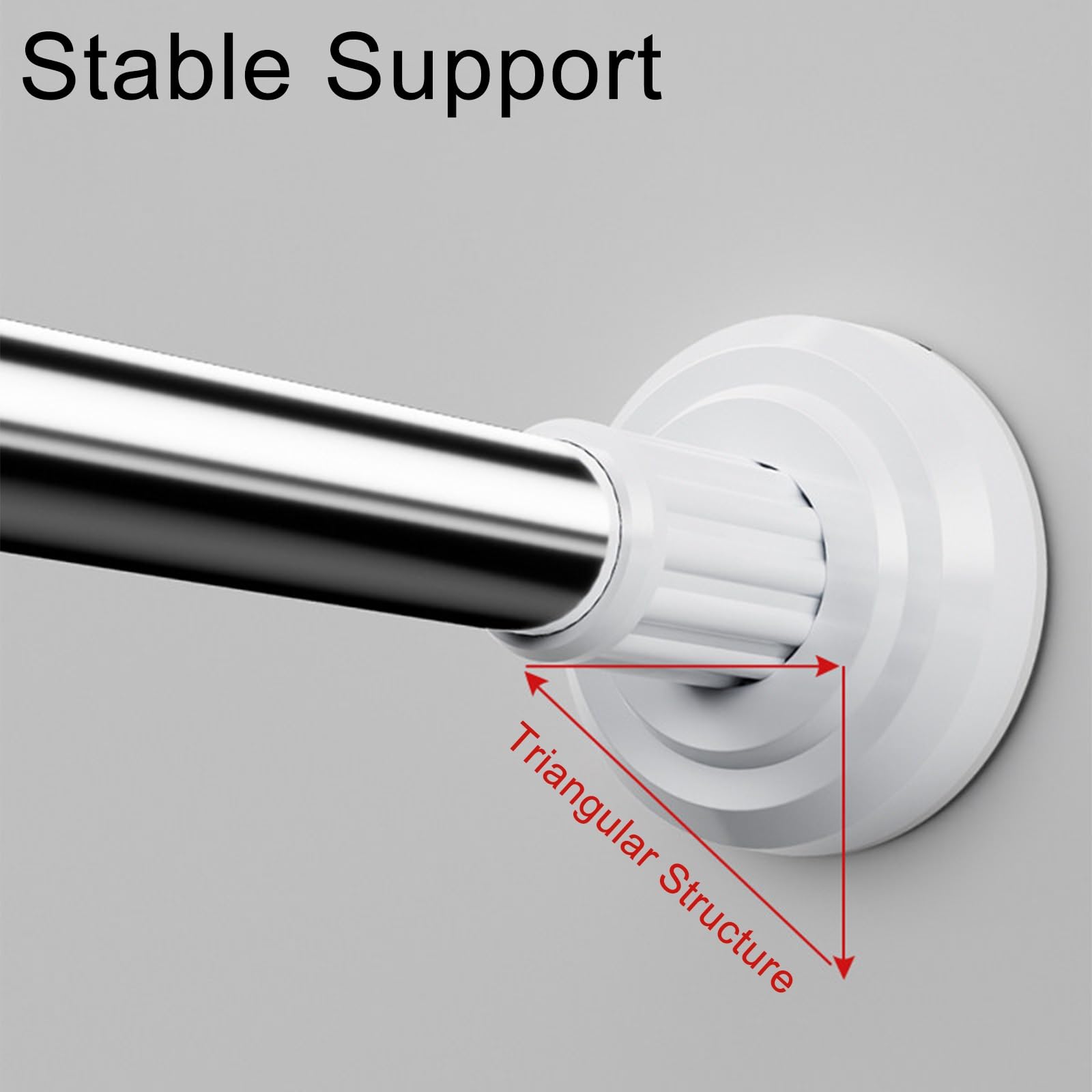 Barra Cortina Sin Taladrar de Taladrar con Base Desmontable, de 50 a 280 cm | Barra Armario Extensible Ajustable con Almohadillas Antideslizantes para Baño y Cortinas Estándar(110-200cm/43-79in)