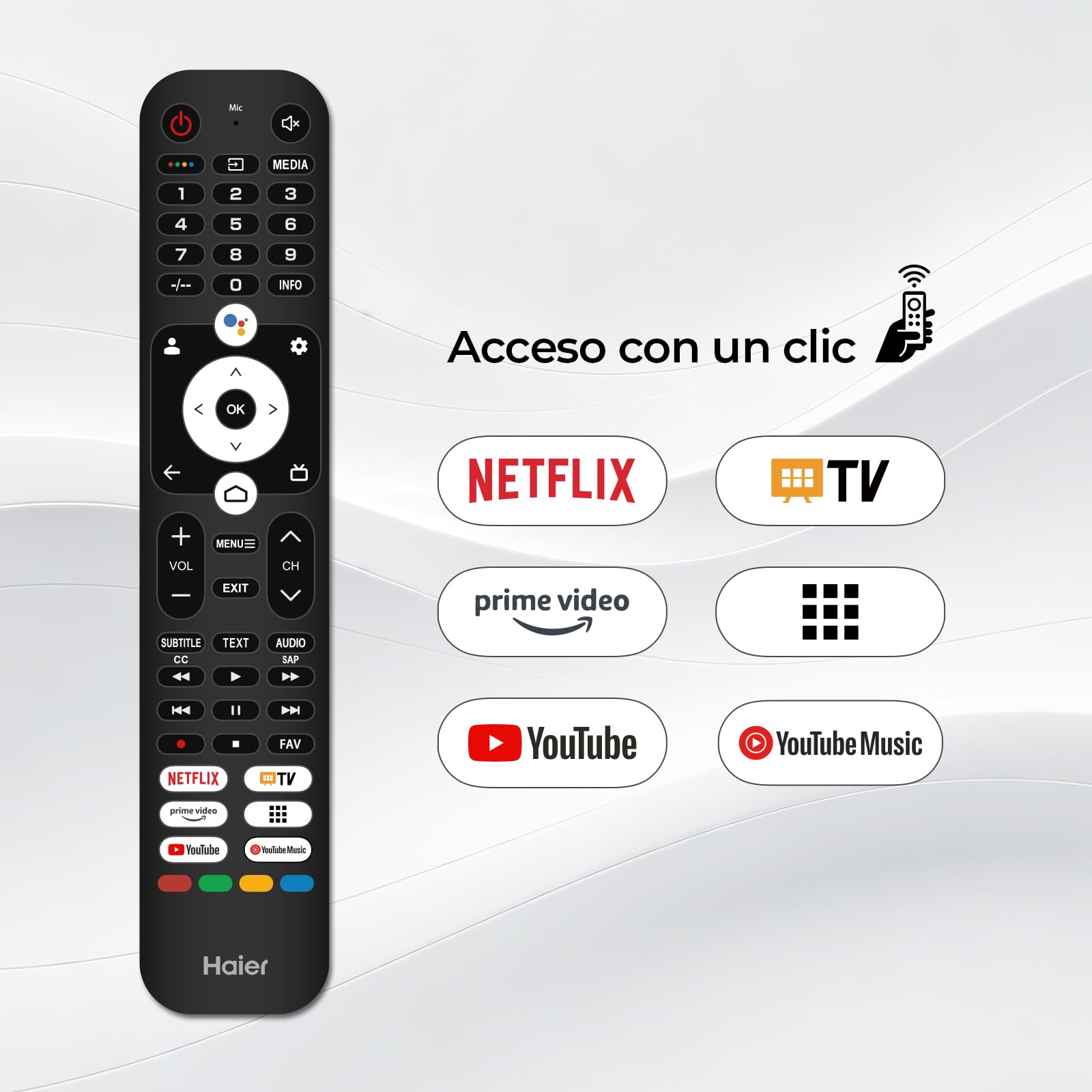 Haier K85 4K UHD 55" H55K85GUX, Smart TV con Google TV, Chromecast, Dolby Audio, HDR10, MEMC, AI Picture Quality, Bluetooth 5.1, Gaming Accelerator 120Hz, USB 2.0 x 2, DBX TV, HDMI 2.1 x 4 [2026]
