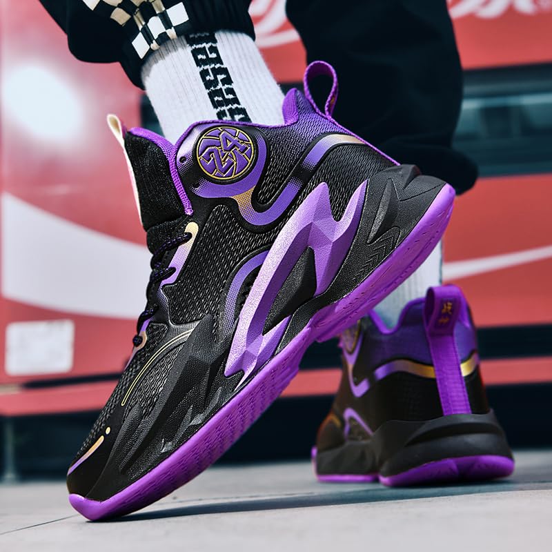 Bolognifi Chaussures de Basket Montantes for garçons, Baskets rembourrées avec Maintien Respirant for l'entraînement Sportif des Jeunes Équipement de Basketball