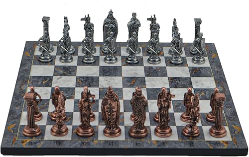 Miniatura 4 de Juego de ajedrez de metal para adultos Royal British Army Cobre antiguo, piezas hechas a mano y diferentes diseños de tablero de ajedrez de madera