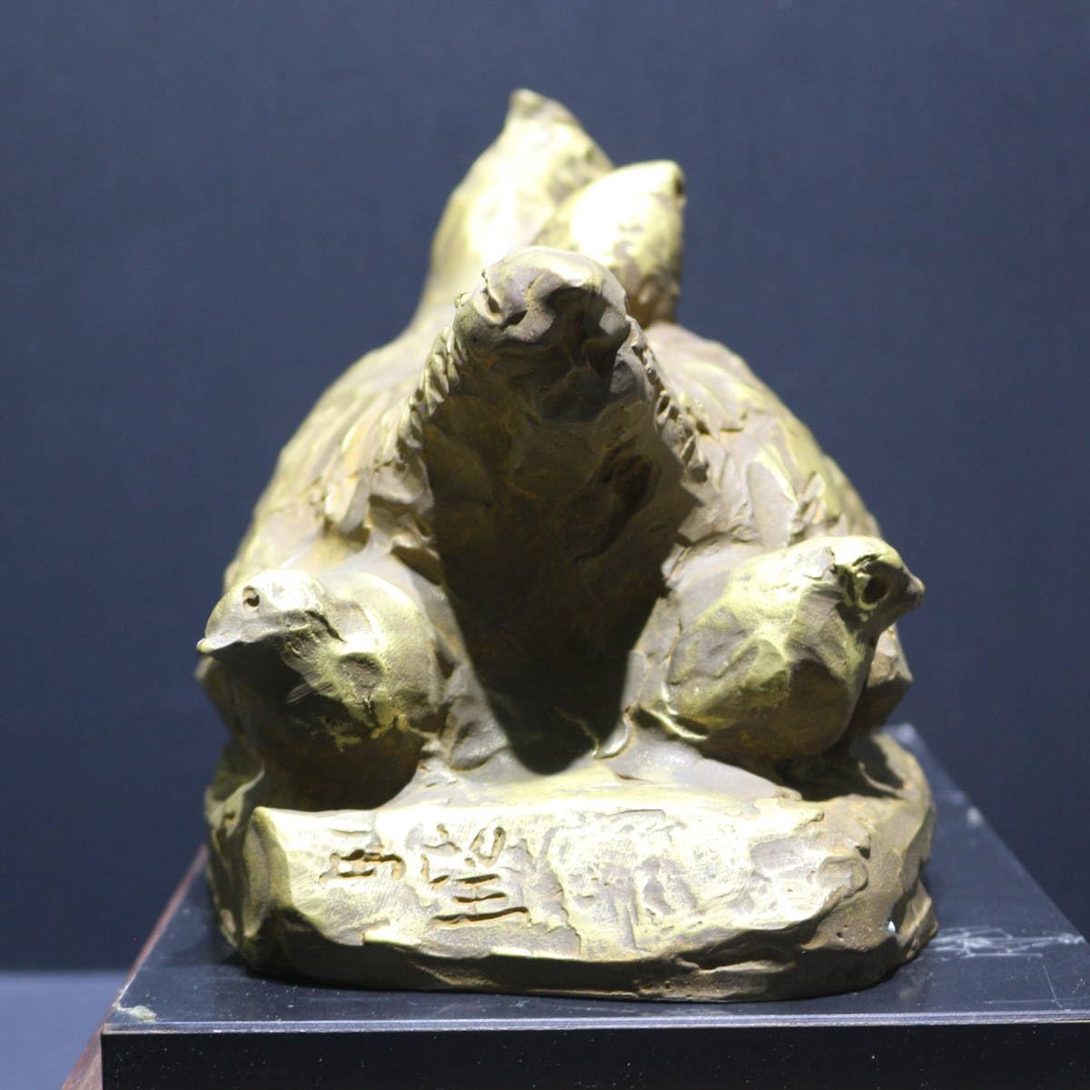 北村西望　母子陽春　置物　干支　ブロンズ像　鳥　鶏　酉　彫刻　銅製 北村西望 母子陽春 置物 干支 ブロンズ像 鳥 鶏 酉 彫刻 銅製 Amazon.co.