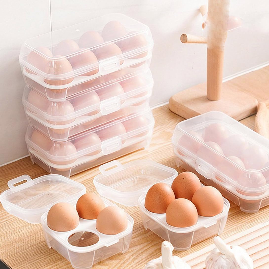 Eier Opbergdoos | 15 Roosters Eierrekje Dispenser voor Koelkast,Stapelbare eierdoos Dispensercontainer met deksel voor keuken, reizen, kamperen Novent Eier Opbergdoos | 15 Roosters Eierrekje Dispenser voor Koelkast,Stapelbare eierdoos Dispensercontainer met deksel voor keuken, reizen, kamperen Novent