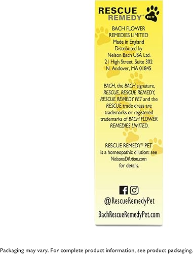 Miniatura 8 de Rescue Remedy Pet Dropper - 10mL - Stress & Tension Support for Dogs & Cats with Bach Natural Flower Essences - Sedative-Free, Homeopathic Liquid