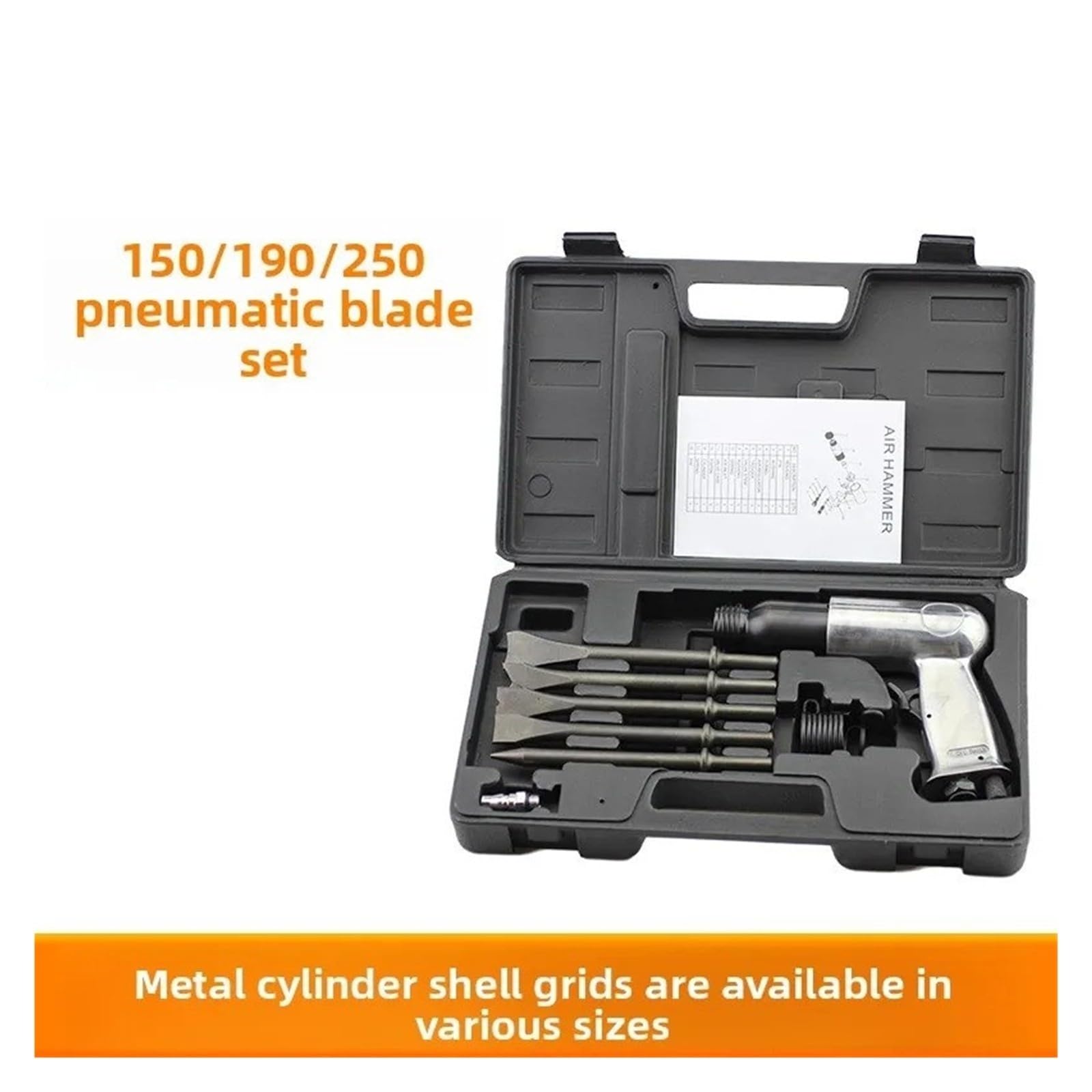 Młot Pneumatyczny, Łopata pneumatyczna Młot pneumatyczny Wiatrowy klocek hamulcowy Usuwanie rdzy Dłuto głowicy pistoletu(150 air shovel set)