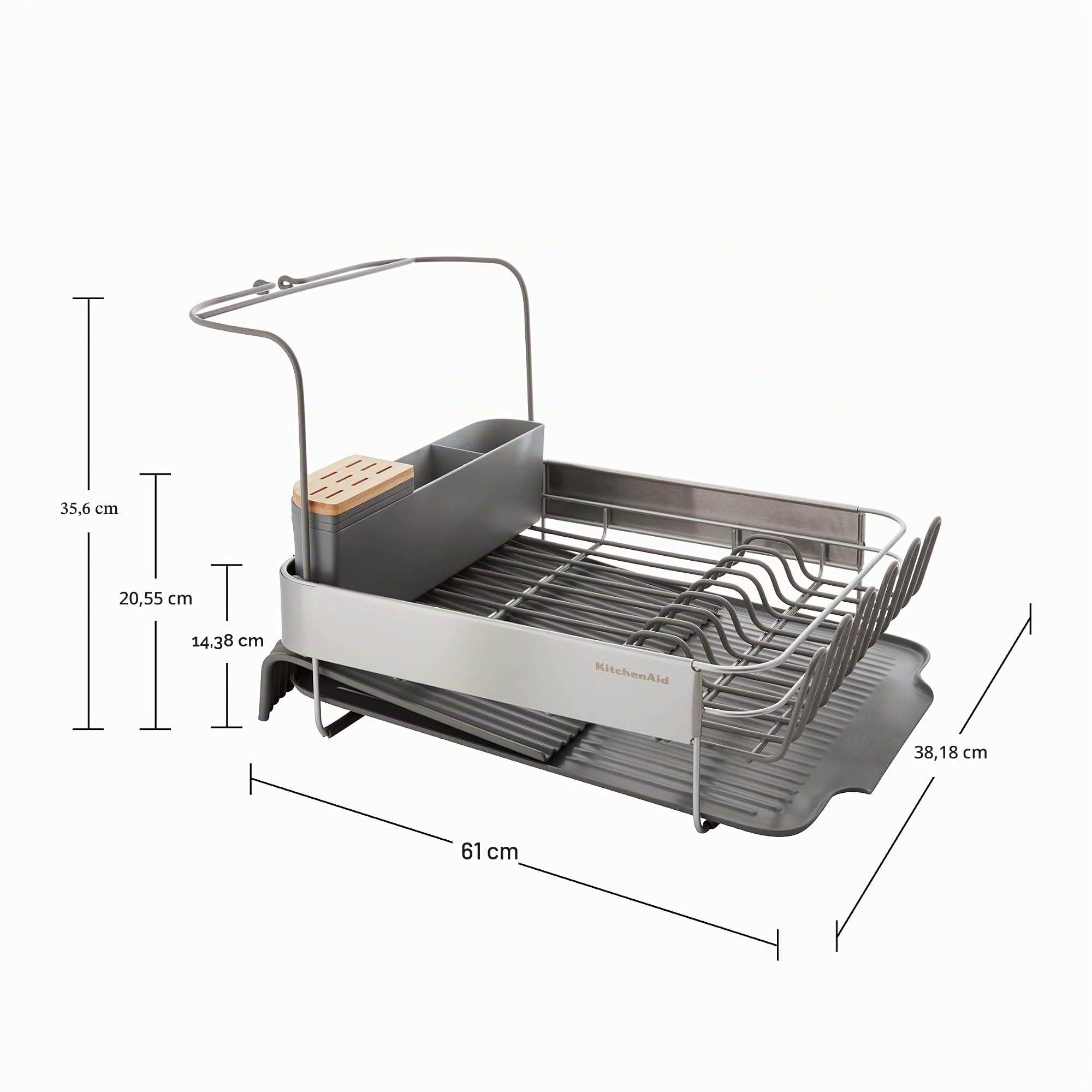 KitchenAid - Stendibiancheria da cucina espandibile, 17,63", colore: Grigio antracite