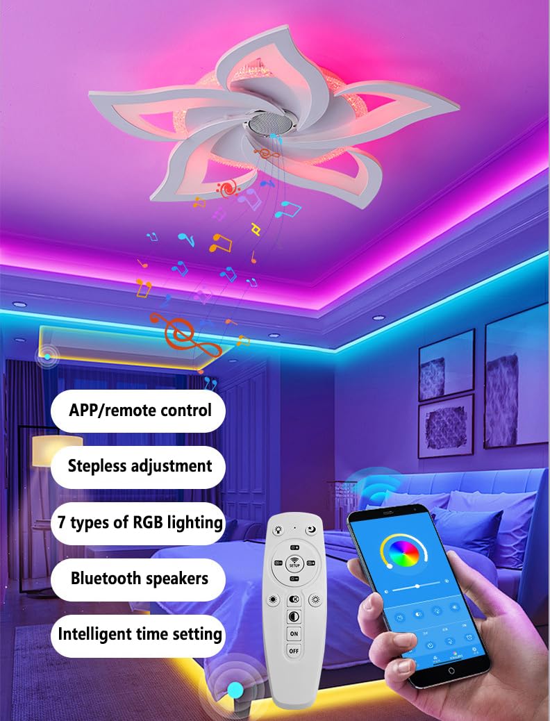 Nowoczesne Oświetlenie Sufitowe RGB, żyrandol LED Do Montażu Natynkowego Z Aplikacją I Pilotem, Z Funkcją Synchronizacji Z Muzyką ściemnialny Oprawa Oświetleniowa Do Sypialni Salonu(A)
