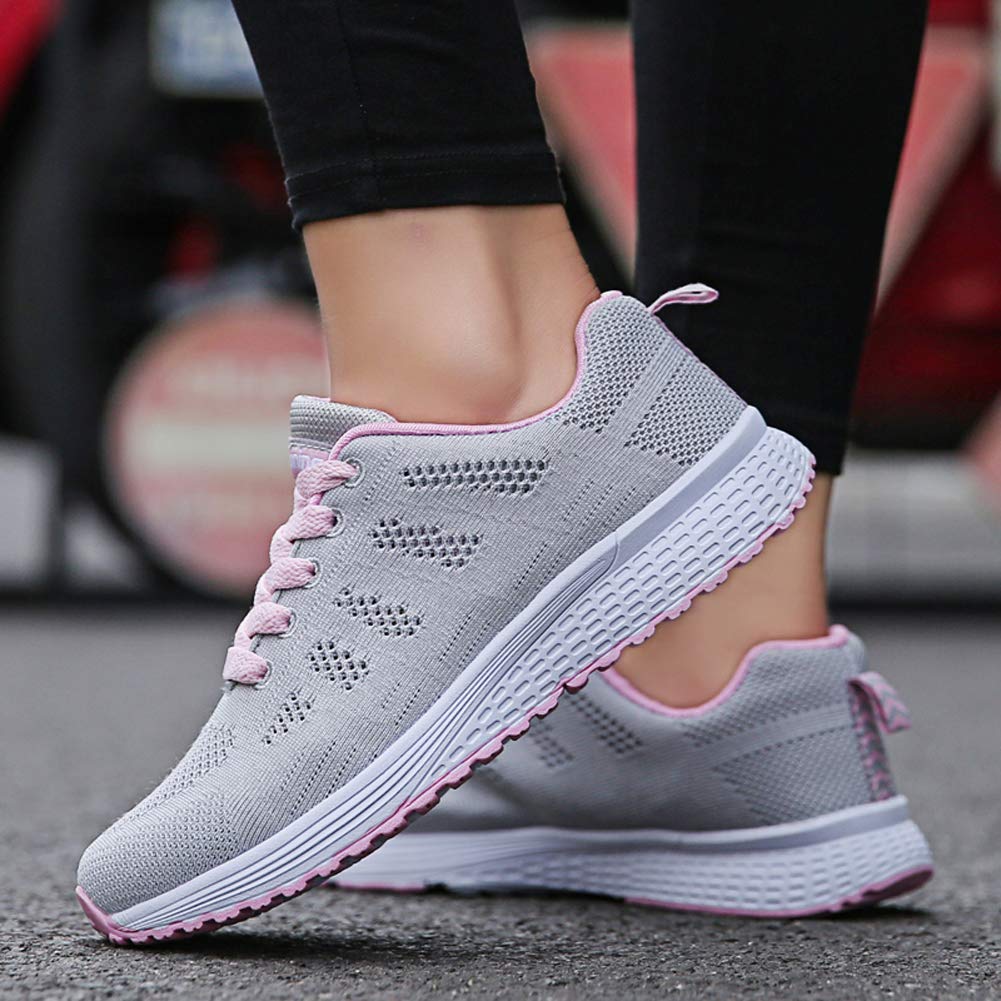 Sneakers Women Breathable Running Shoes Women Sports Shoes Athletic Lightweight Flat Lace Up Black Blue Pink 35-44 EU - 2