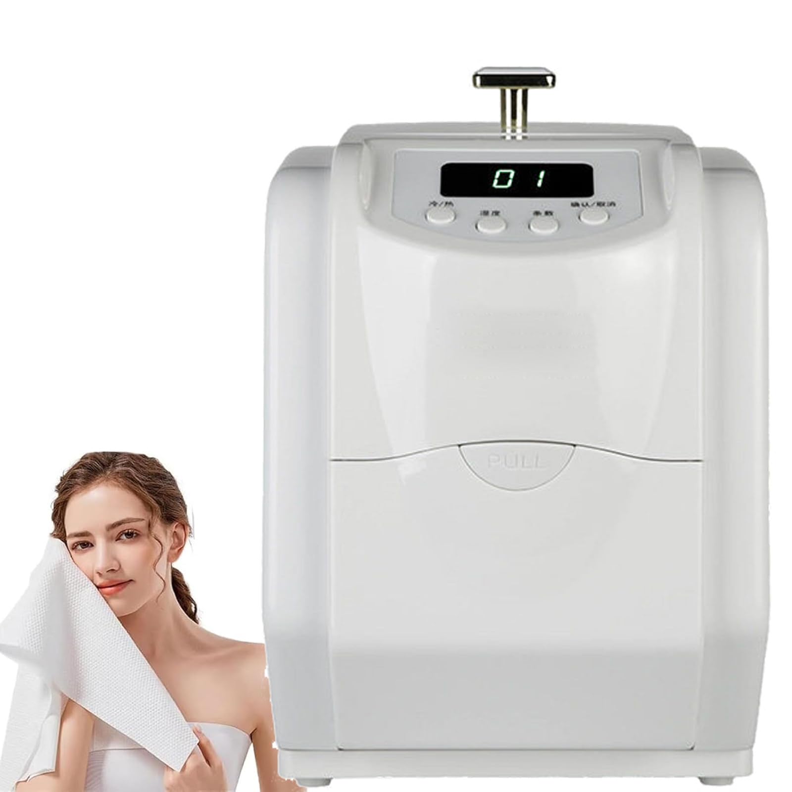 SICWEDIM Hot Face Towel Heater Machine, Automatic Disposable Towel Warmer with Hot/Cold Dual-use Function,5-Second Heating, 55°C Constant Temperature, Portable Face Towel Steamer (B)